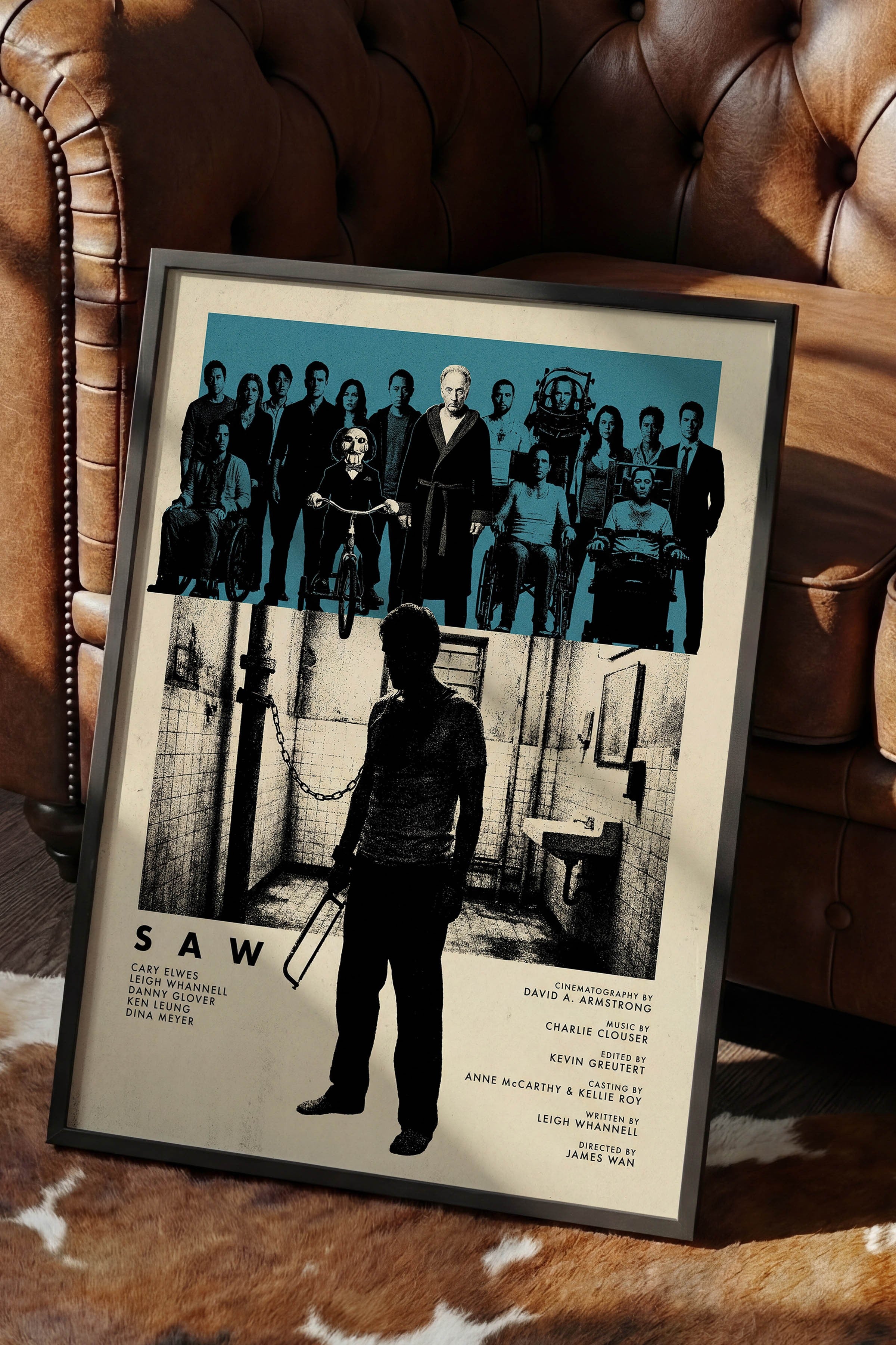 Saw Siyah Çerçeveli Poster, Sinema ve Dizi Tablo, Film Dizi Afişleri NO:112824