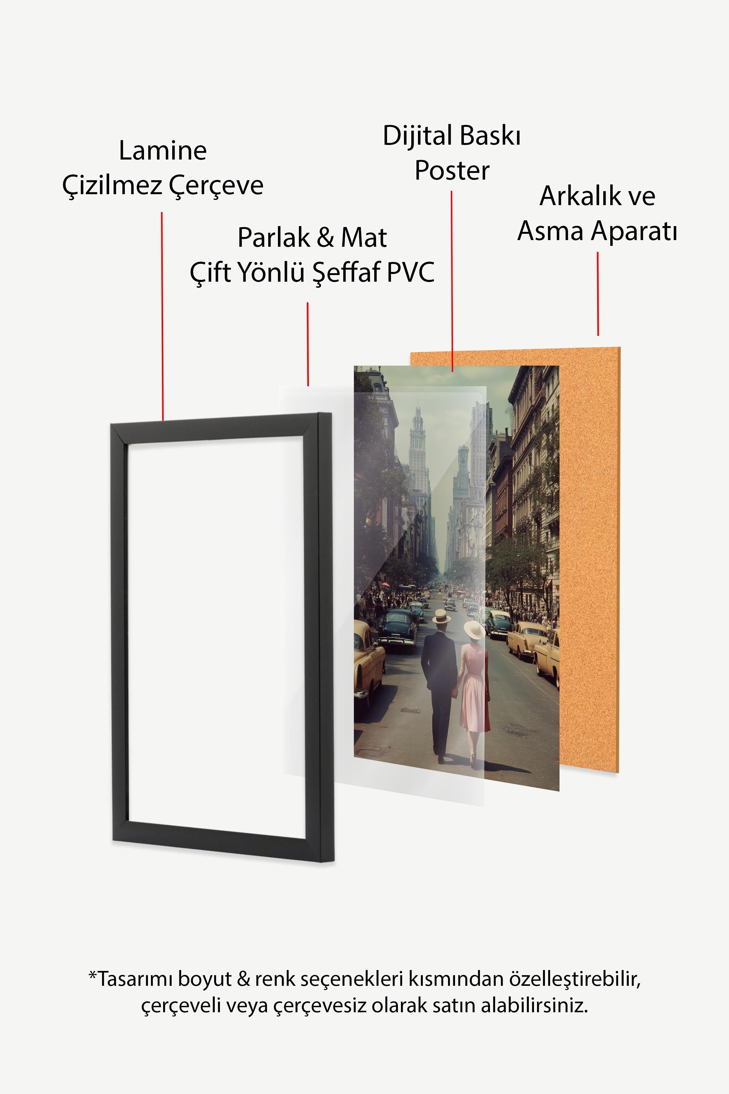 Şehir Sokakları Posteri, Siyah Çerçeveli Poster, Old Money Serisi, NO:113238