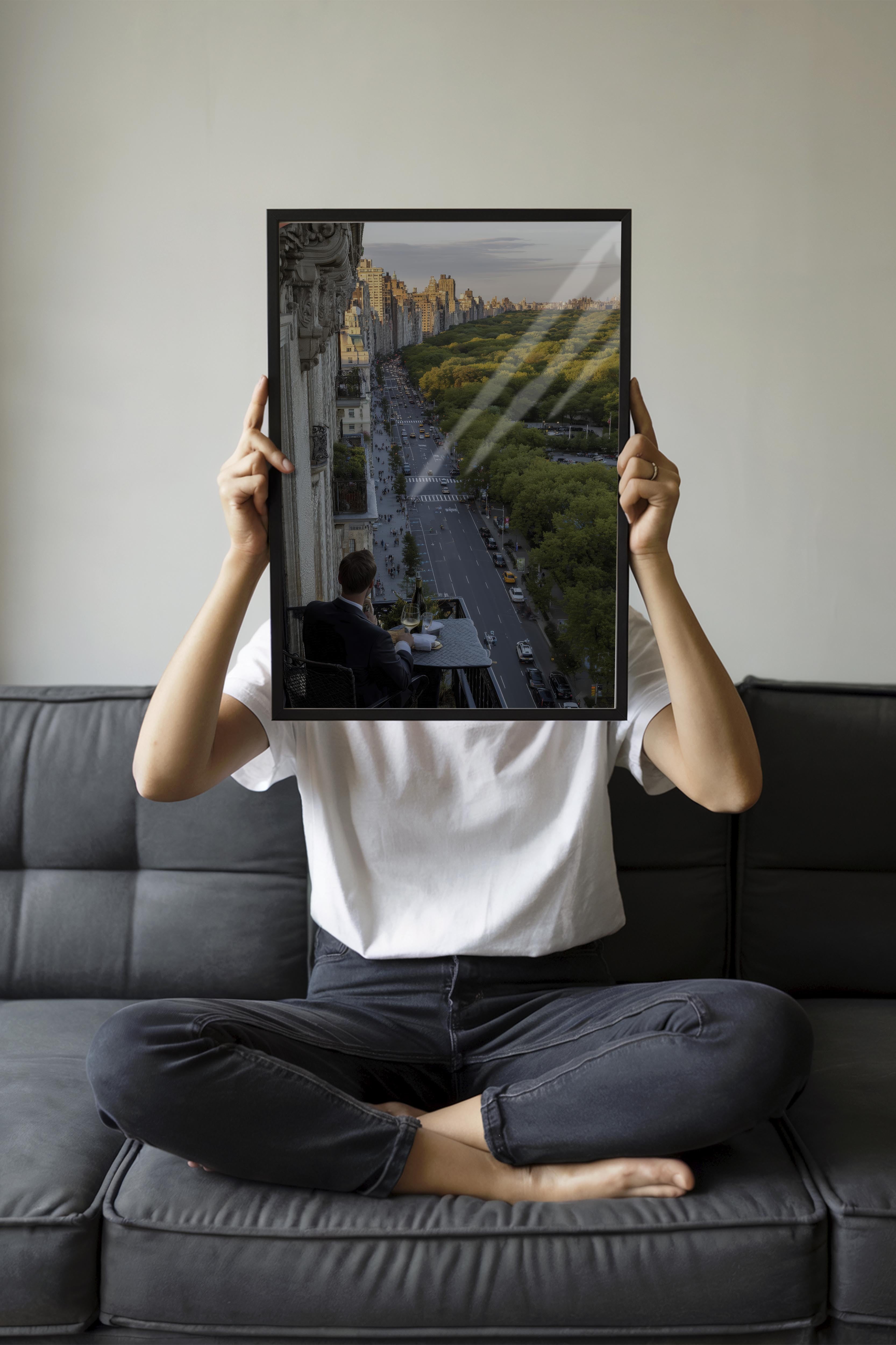 Şehir ve Doğa Posteri, Siyah Çerçeveli Poster, Old Money Serisi, NO:113243