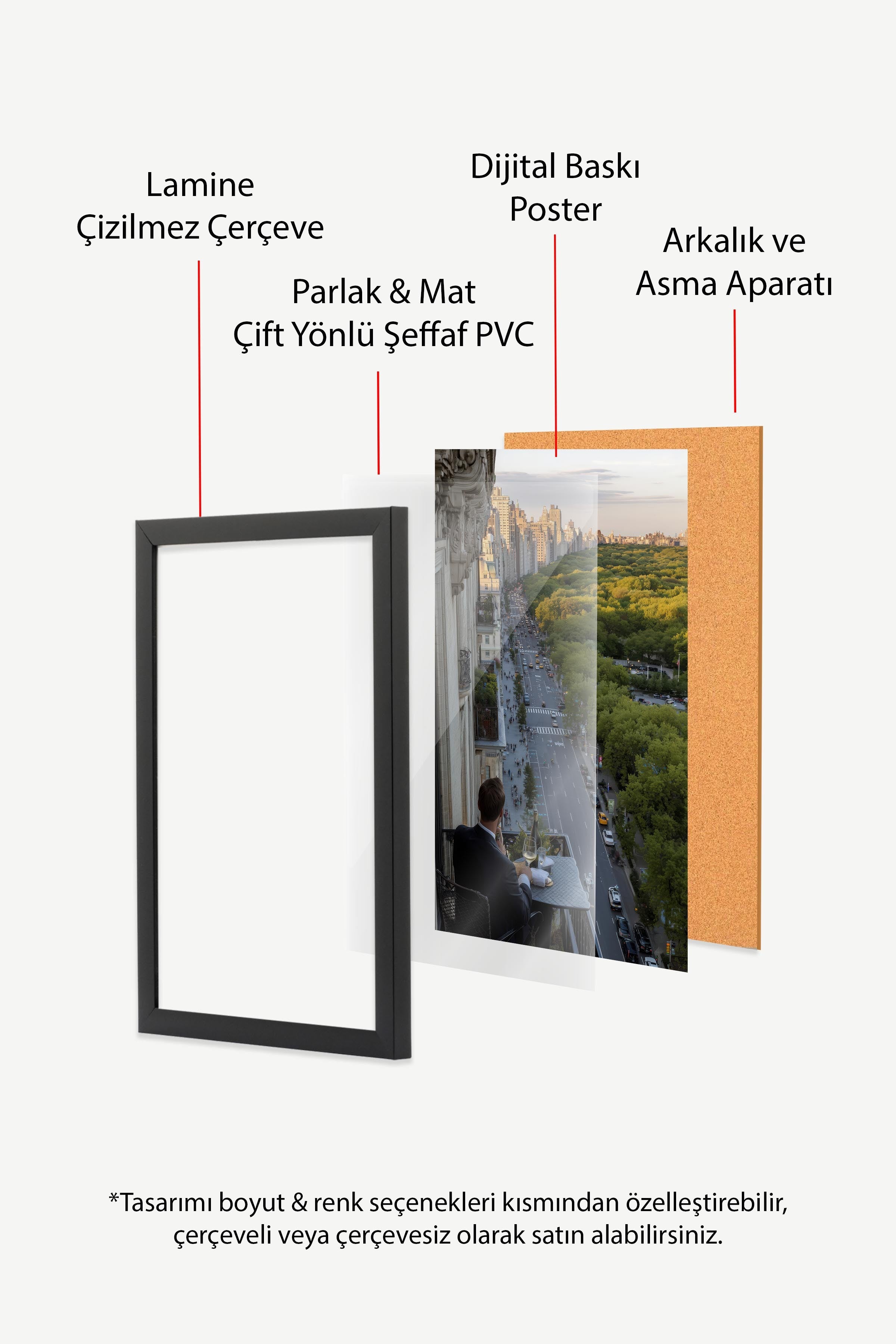 Şehir ve Doğa Posteri, Siyah Çerçeveli Poster, Old Money Serisi, NO:113243