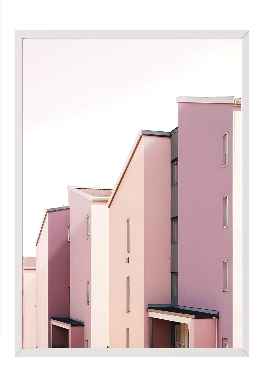 Pembe Binalar Poster – Beyaz Çerçeveli Tablo