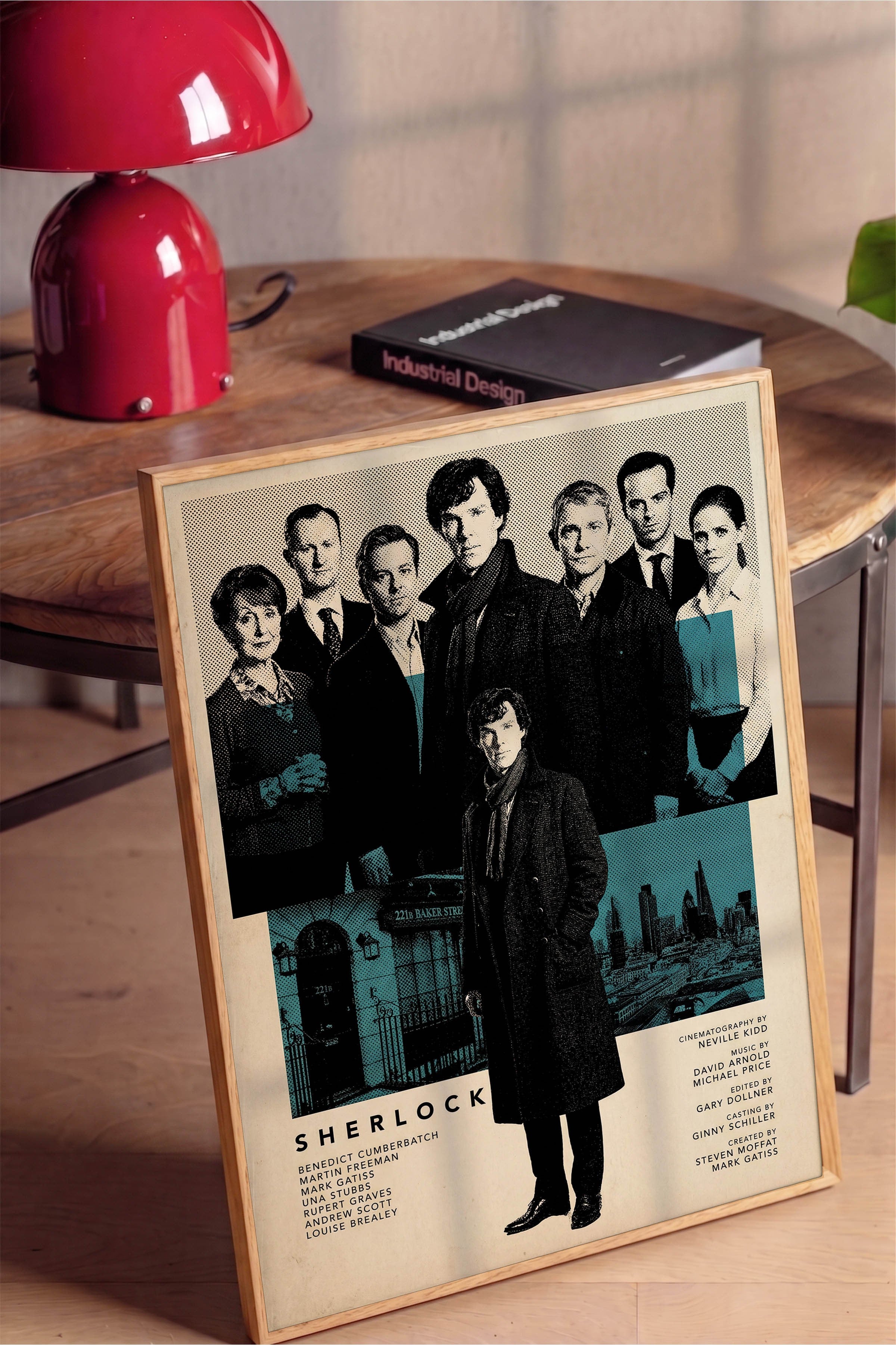 Sherlock Ahşap Çerçeveli Poster, Sinema ve Dizi Tablo, Film Dizi Afişleri NO:112783
