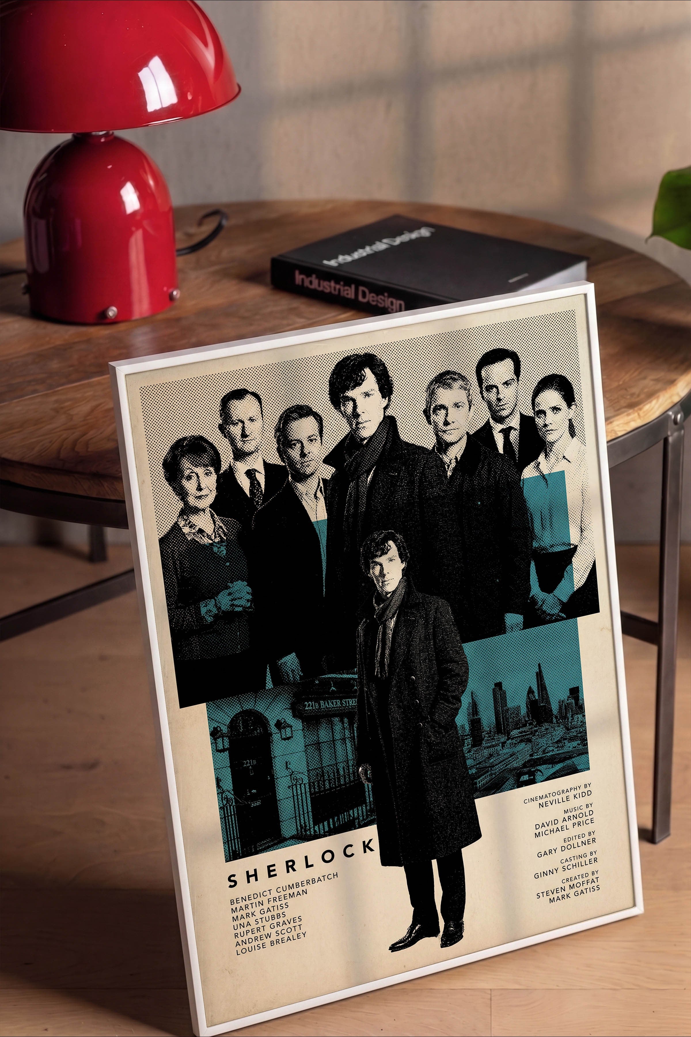 Sherlock Beyaz Çerçeveli Poster, Sinema ve Dizi Tablo, Film Dizi Afişleri NO:112783