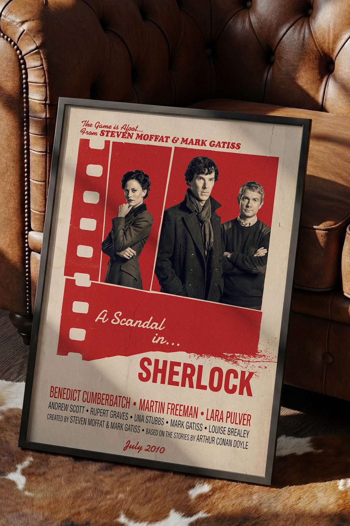 Sherlock Siyah Çerçeveli Poster, Sinema ve Dizi Tablo, Film Dizi Afişleri NO:112860