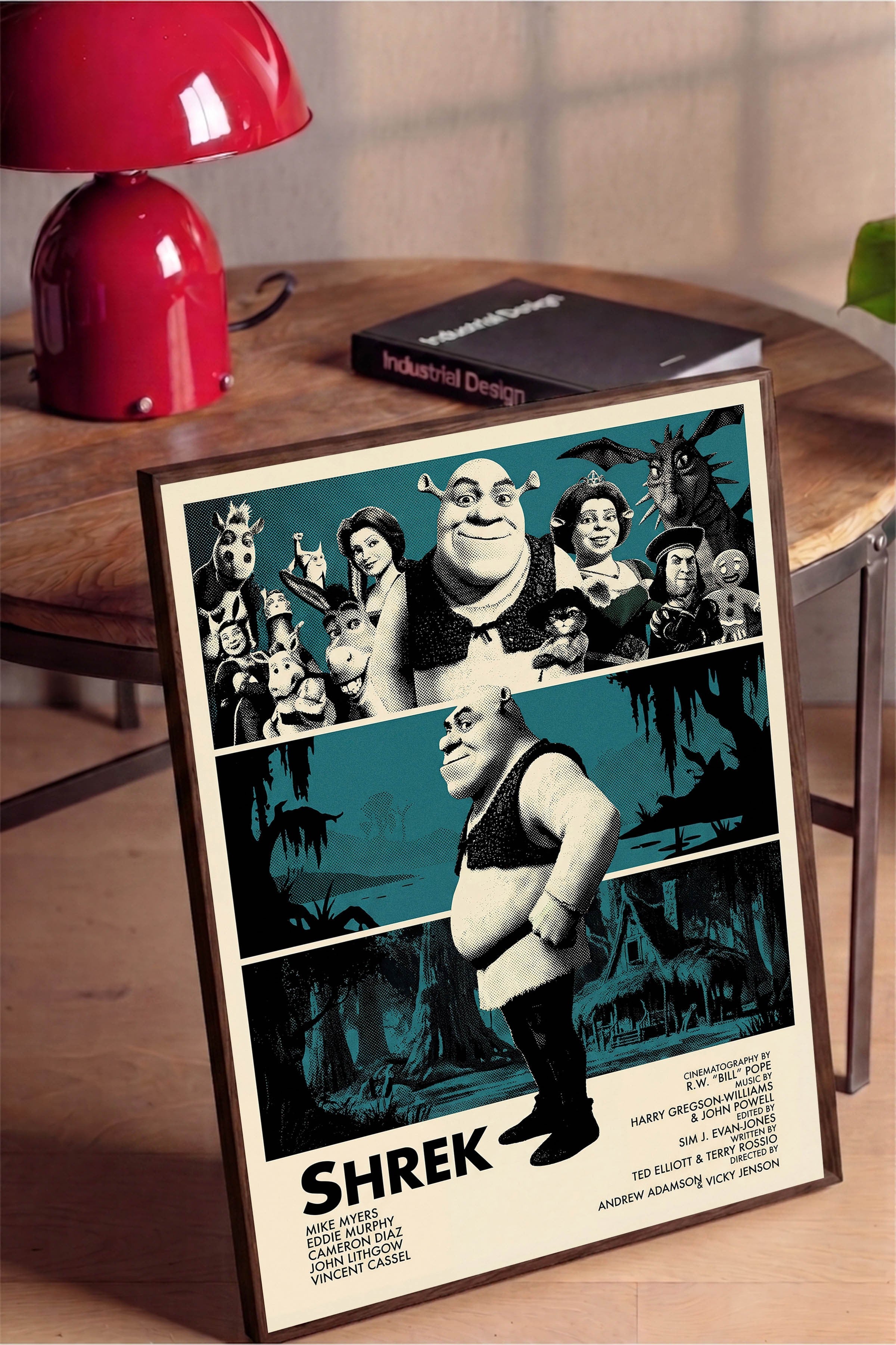 Shrek Kahverengi Çerçeveli Poster, Sinema ve Dizi Tablo, Film Dizi Afişleri NO:112819