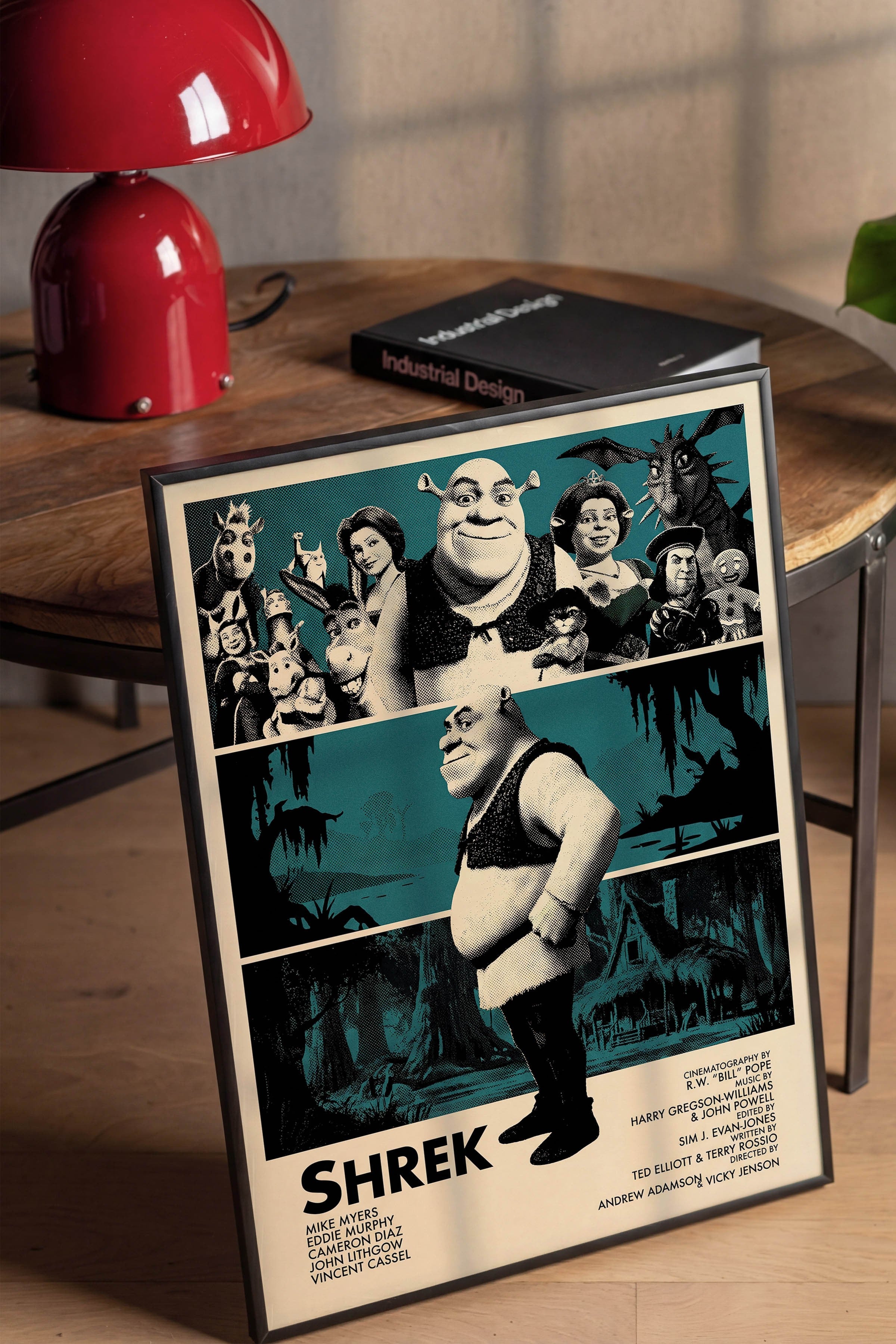 Shrek Siyah Çerçeveli Poster, Sinema ve Dizi Tablo, Film Dizi Afişleri NO:112819