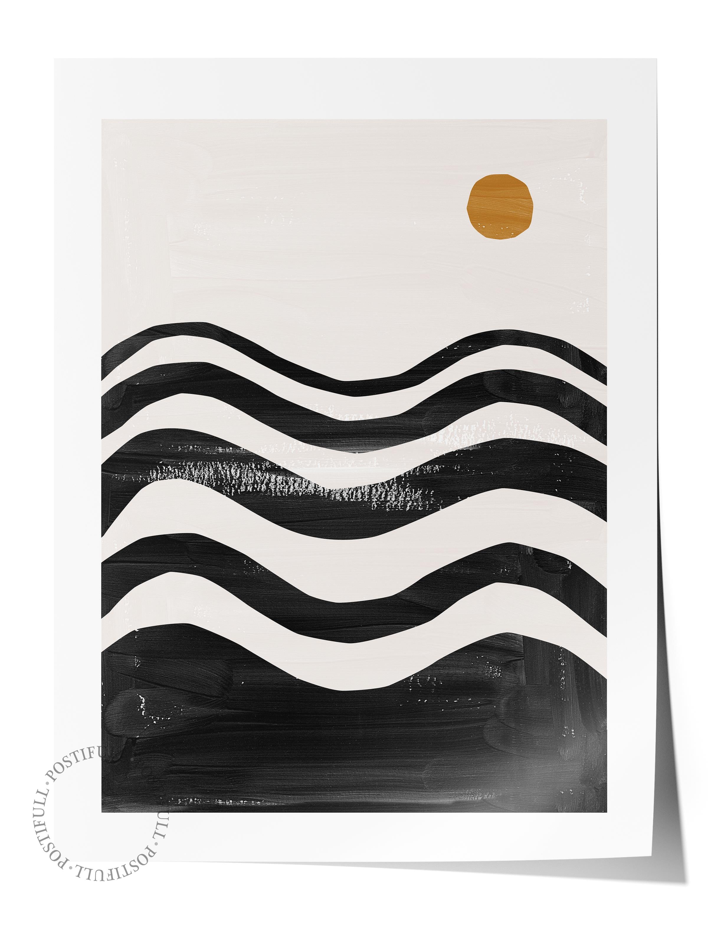 Siyah Beyaz Boho Duvar Dekoru, Çerçevesiz Poster, Çerçevesiz Duvar Tablosu - Fine Art Kağıt
