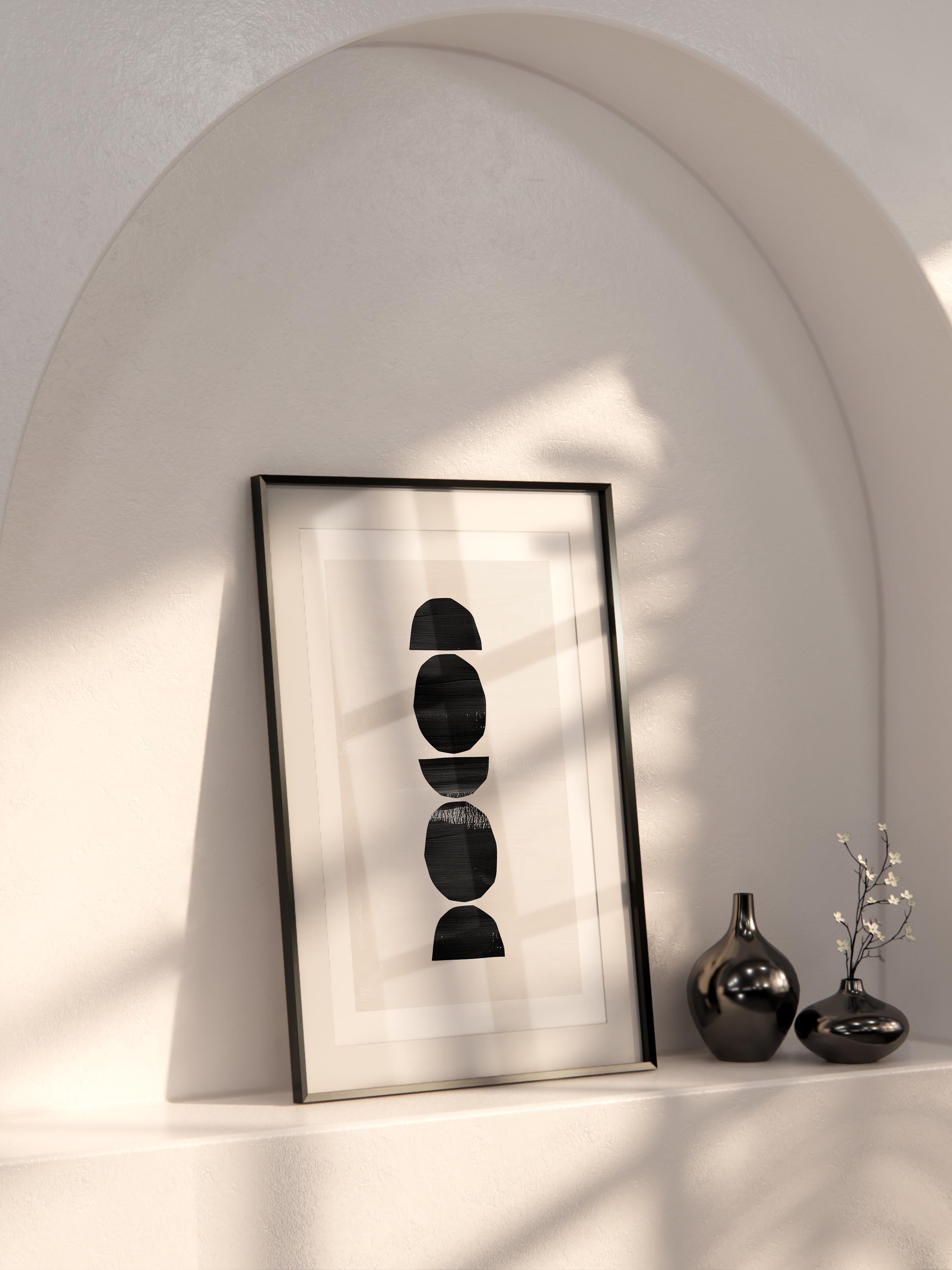 Siyah Beyaz Boho Duvar Dekoru, Çerçevesiz Poster, Çerçevesiz Duvar Tablosu - Fine Art Kağıt