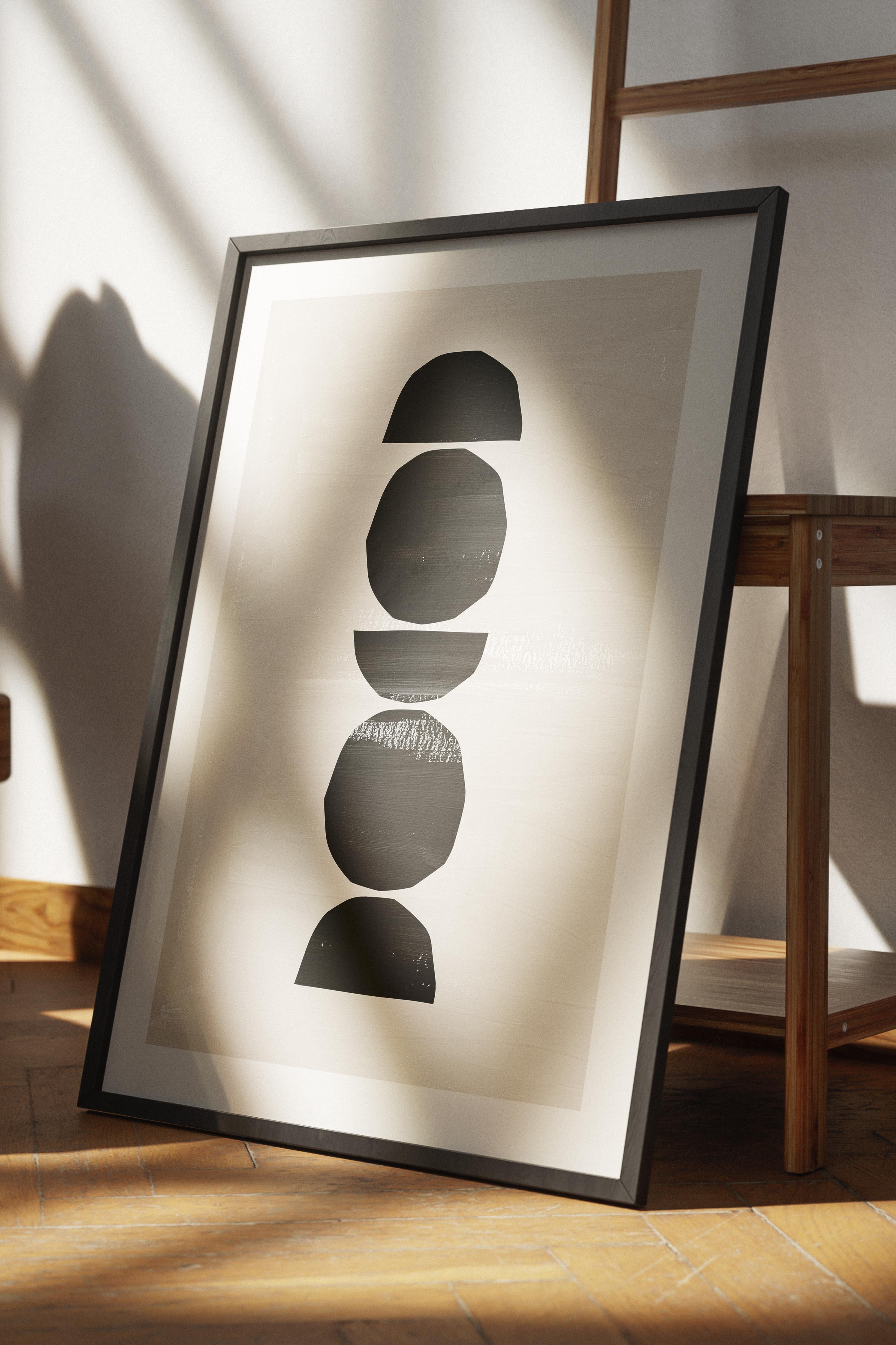 Siyah Beyaz Boho Duvar Dekoru, Çerçevesiz Poster, Çerçevesiz Duvar Tablosu - Fine Art Kağıt
