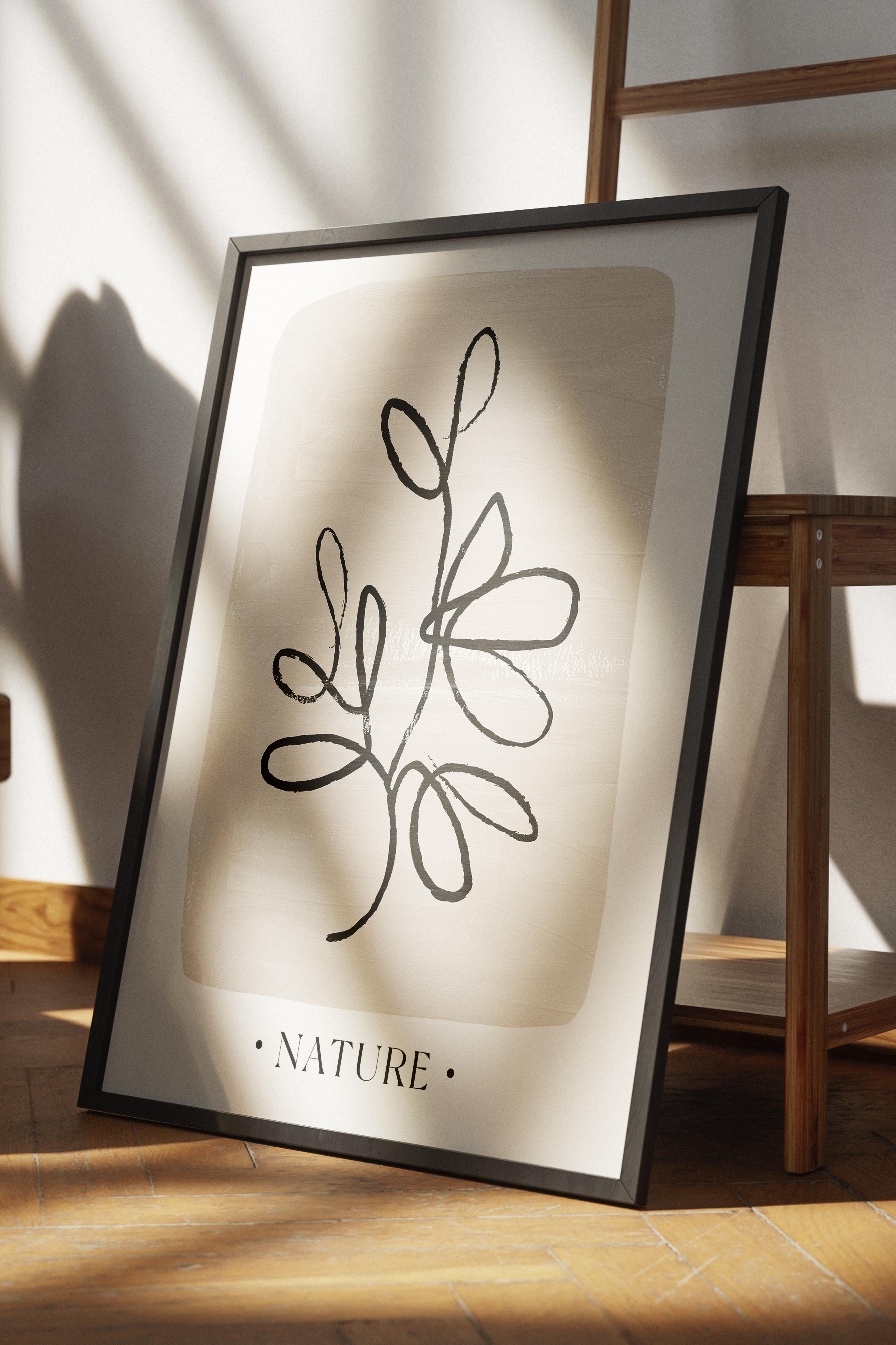 Siyah Beyaz Boho Duvar Dekoru, Çerçevesiz Poster, Çerçevesiz Duvar Tablosu - Fine Art Kağıt
