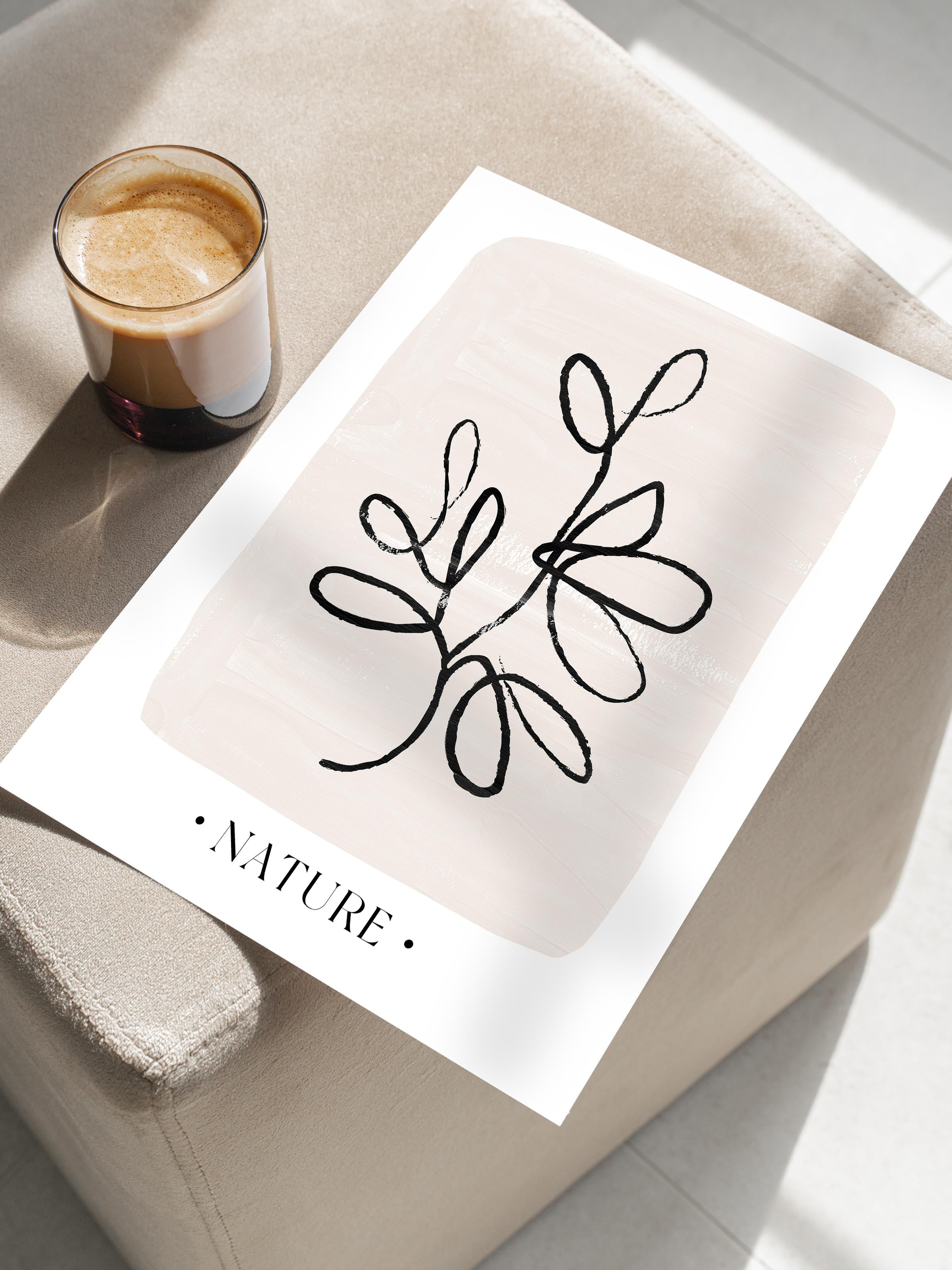 Siyah Beyaz Boho Duvar Dekoru, Çerçevesiz Poster, Çerçevesiz Duvar Tablosu - Fine Art Kağıt