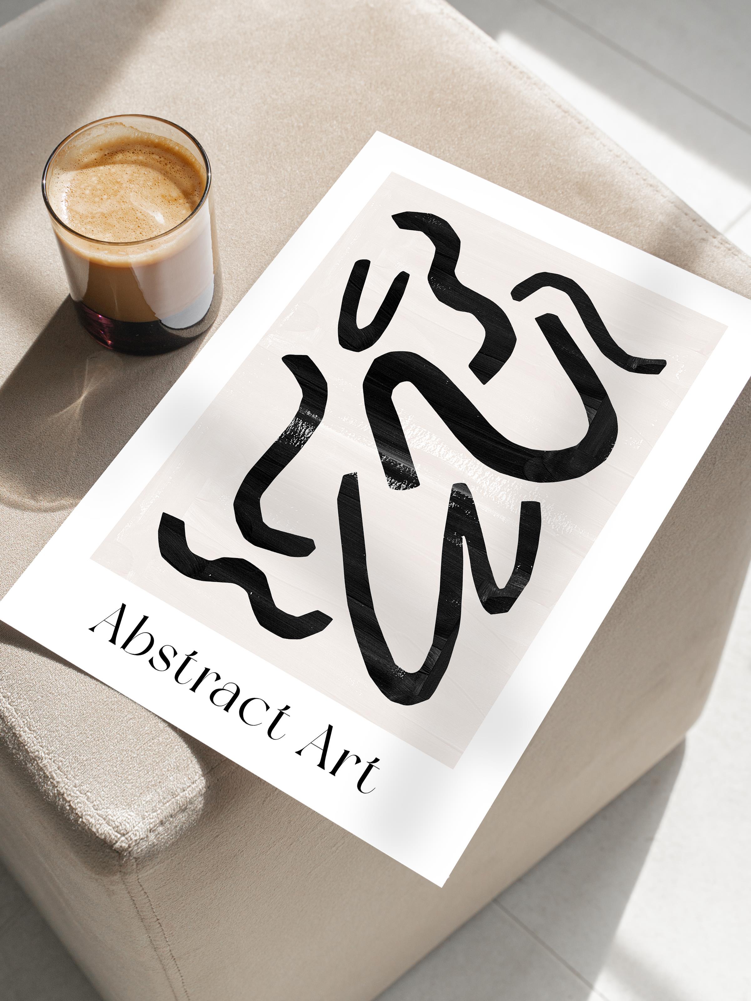 Siyah Beyaz Boho Duvar Dekoru, Çerçevesiz Poster, Çerçevesiz Duvar Tablosu - Fine Art Kağıt