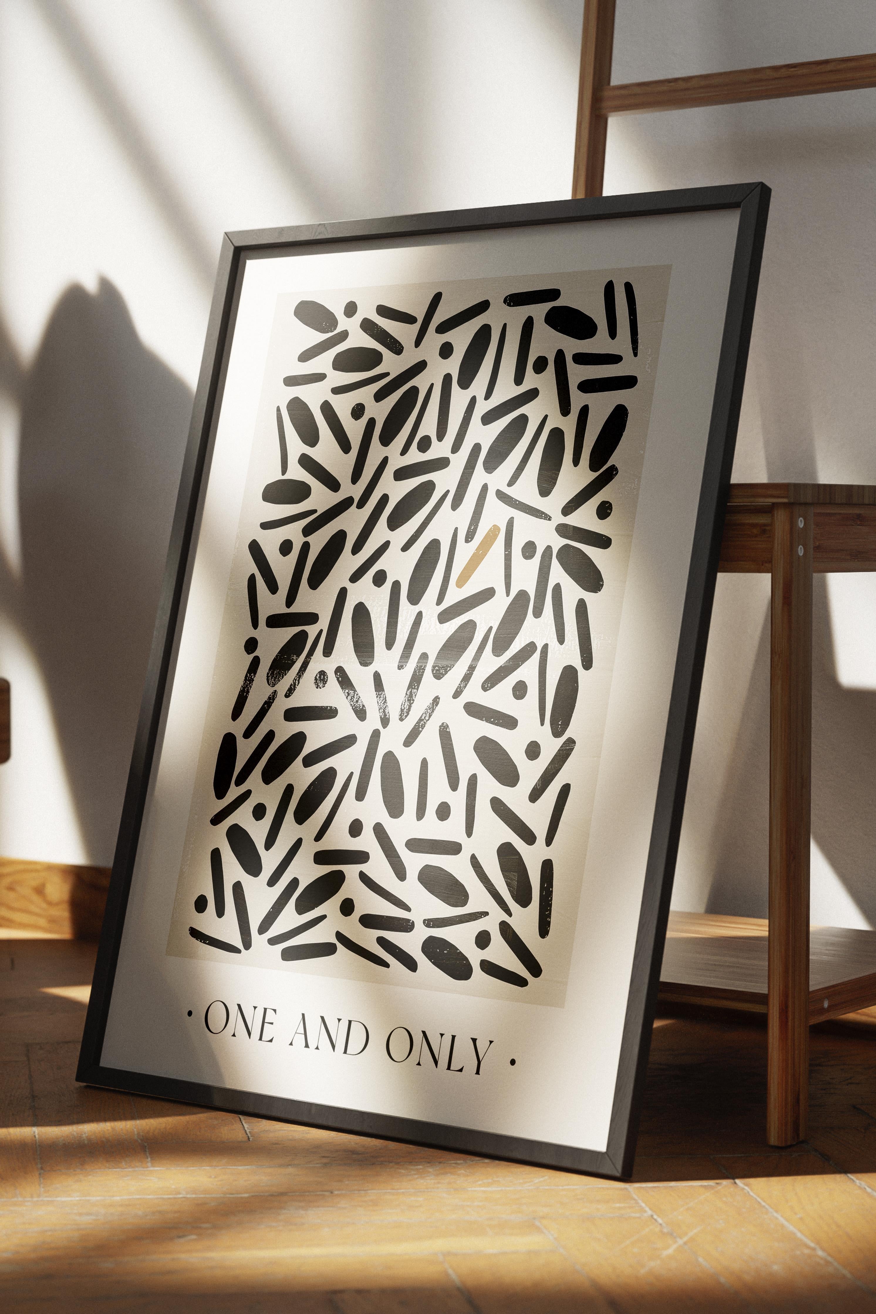 Siyah Beyaz Boho Duvar Dekoru, Çerçevesiz Poster, Çerçevesiz Duvar Tablosu - Fine Art Kağıt