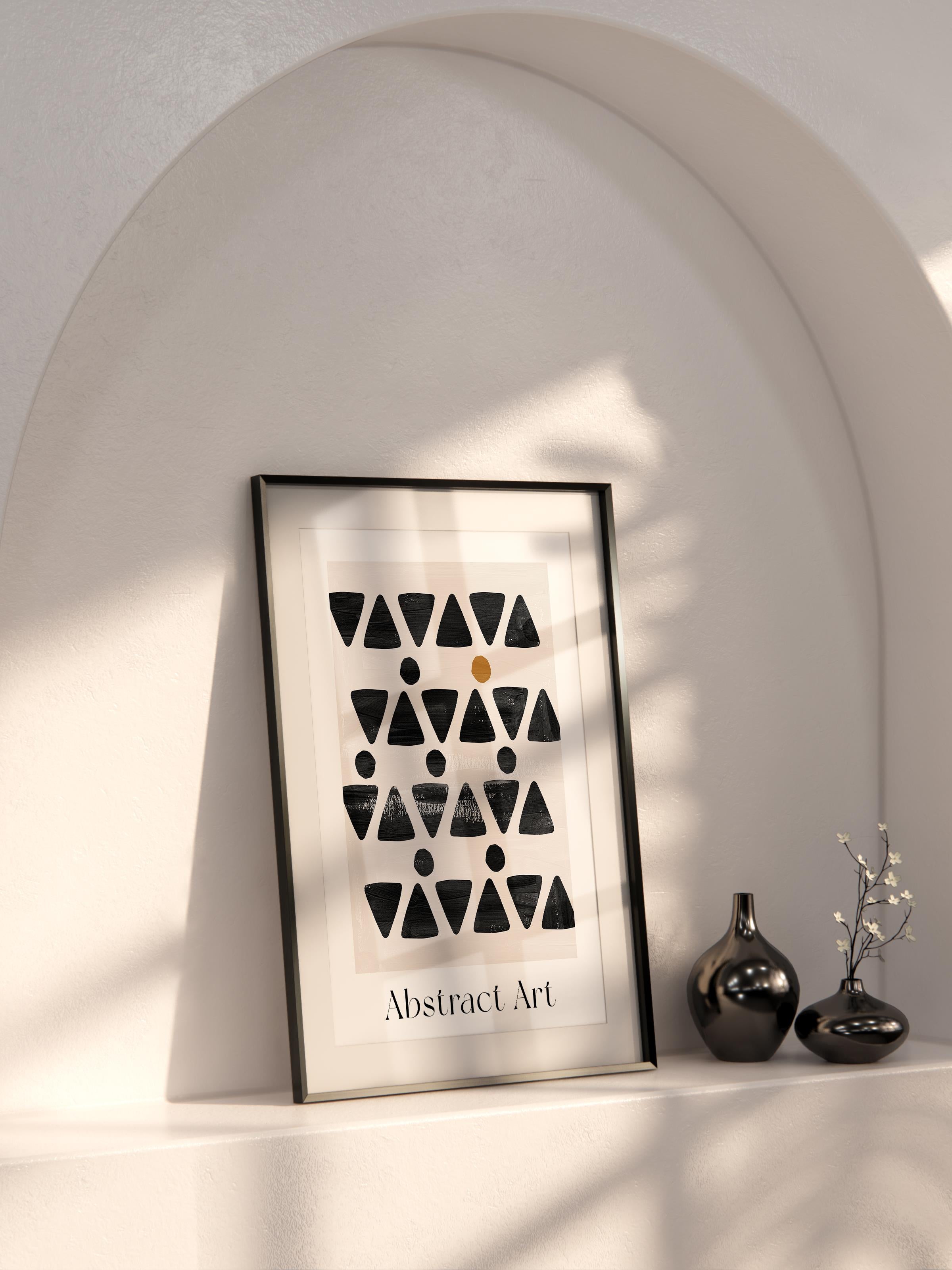 Siyah Beyaz Boho Duvar Dekoru, Çerçevesiz Poster, Çerçevesiz Duvar Tablosu - Fine Art Kağıt
