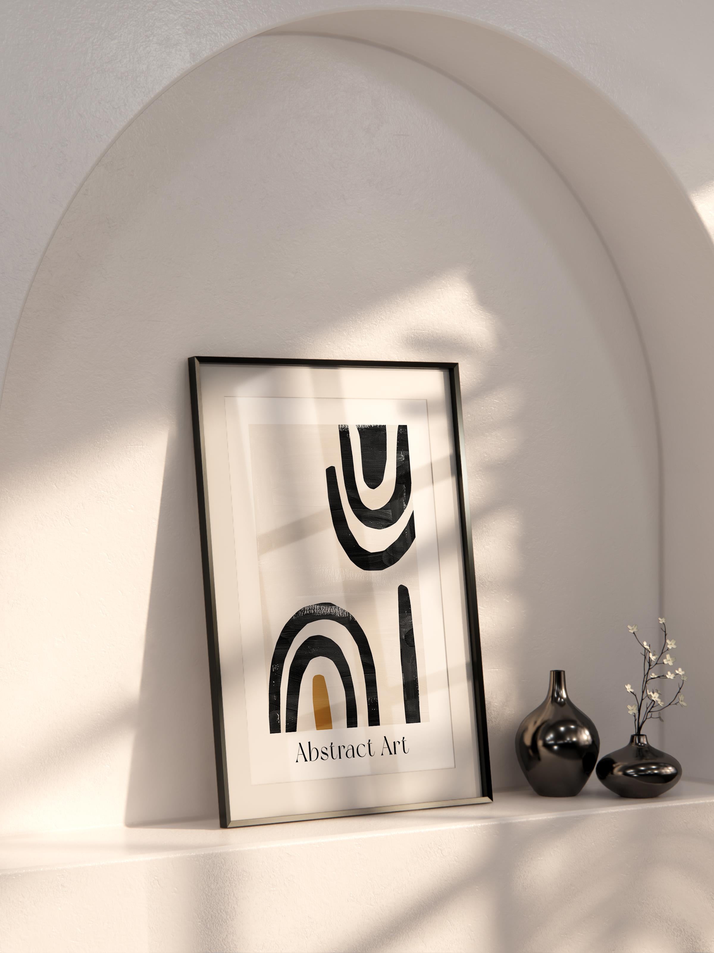 Siyah Beyaz Boho Duvar Dekoru, Çerçevesiz Poster, Çerçevesiz Duvar Tablosu - Fine Art Kağıt
