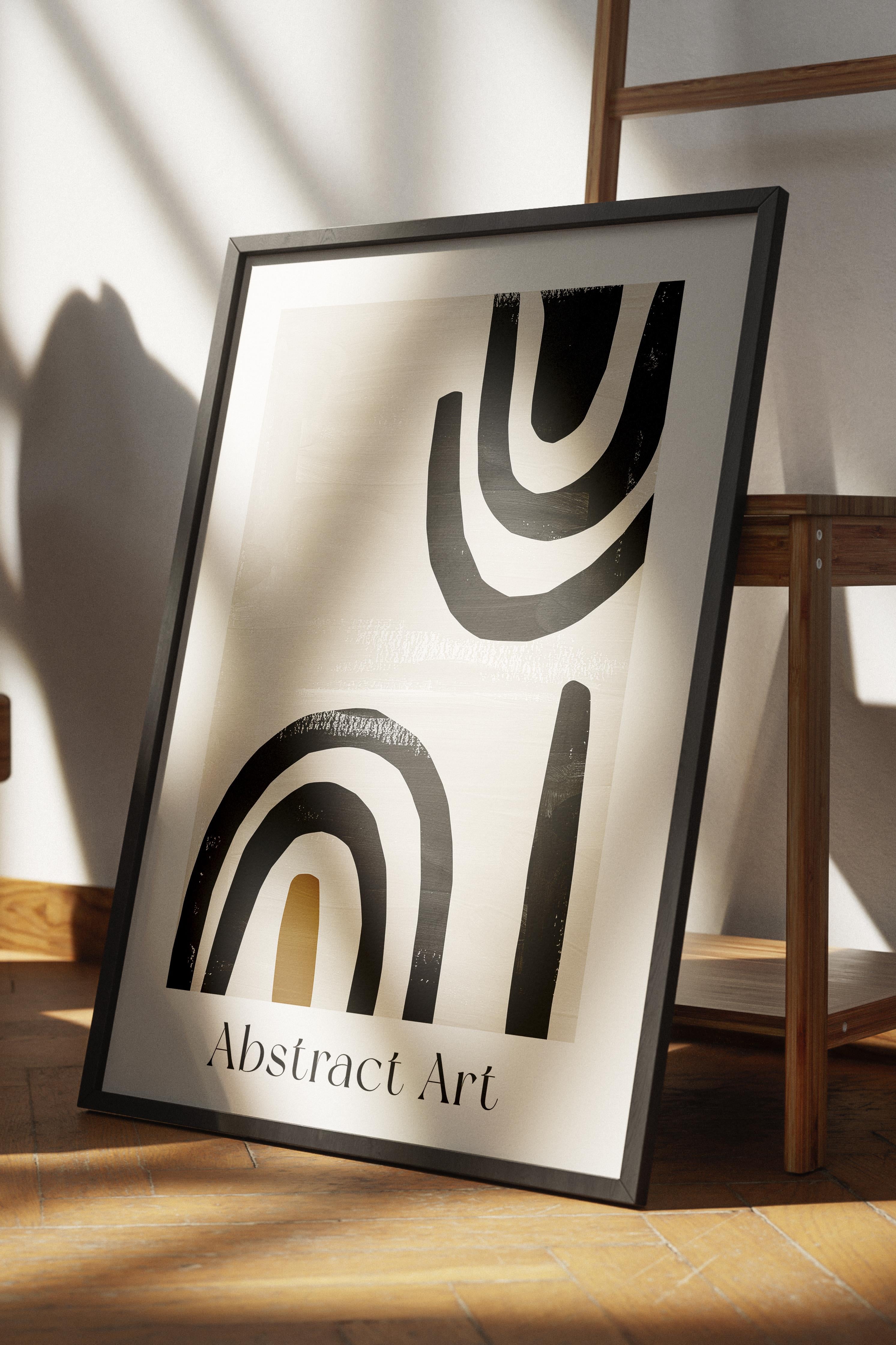 Siyah Beyaz Boho Duvar Dekoru, Çerçevesiz Poster, Çerçevesiz Duvar Tablosu - Fine Art Kağıt