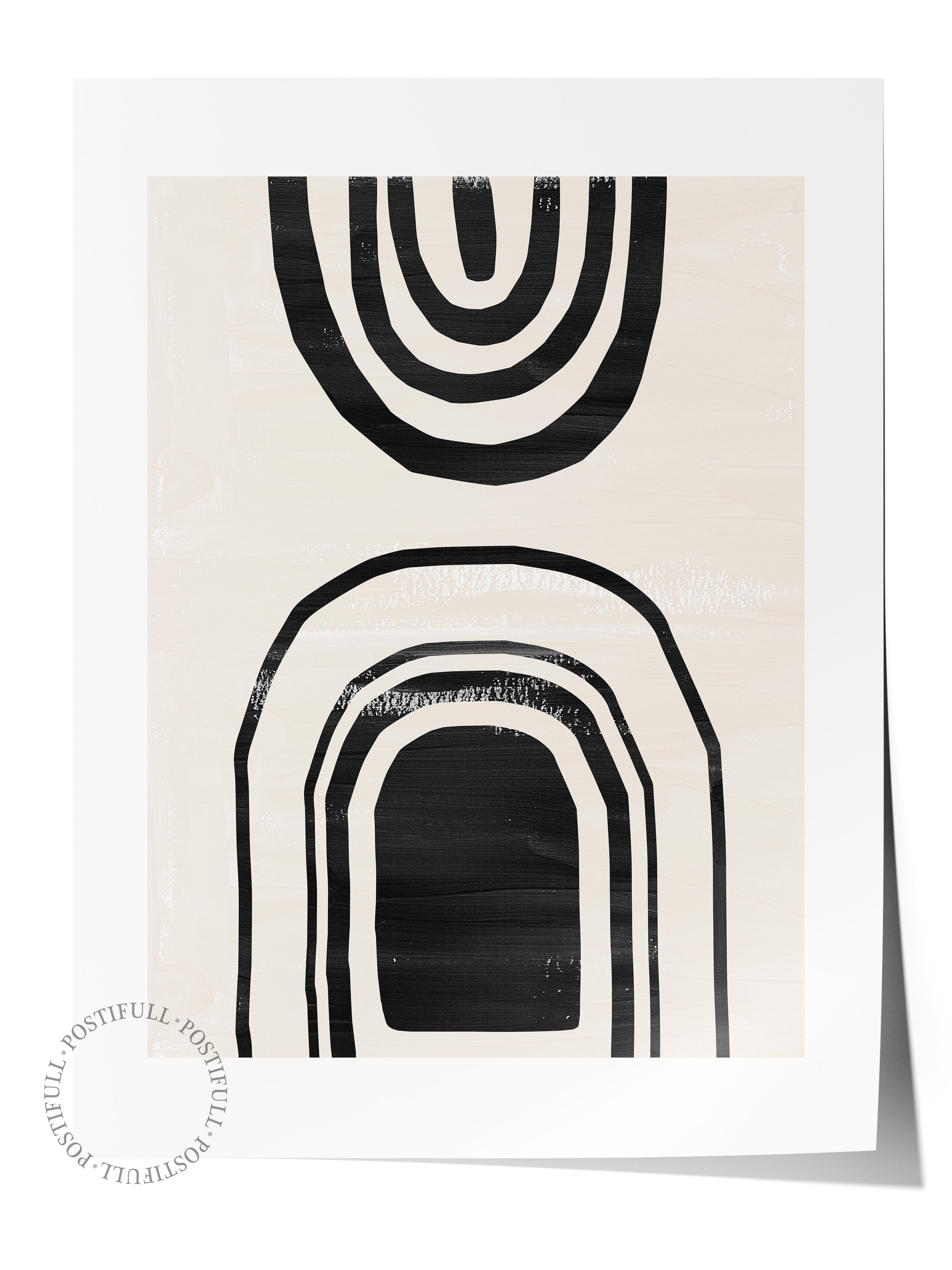 Siyah Beyaz Boho Duvar Dekoru, Çerçevesiz Poster, Çerçevesiz Duvar Tablosu - Fine Art Kağıt