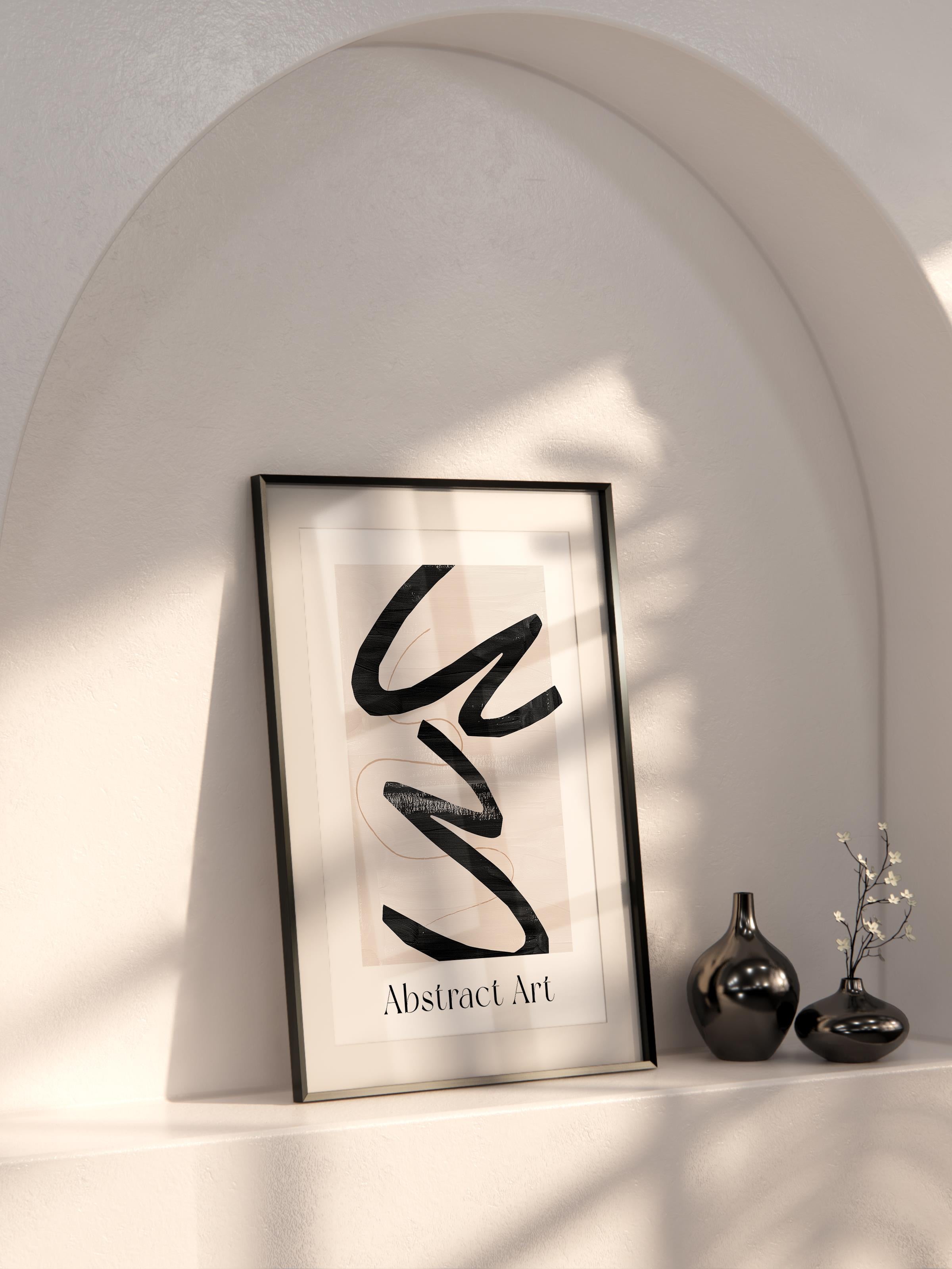 Siyah Beyaz Boho Duvar Dekoru, Çerçevesiz Poster, Çerçevesiz Duvar Tablosu - Fine Art Kağıt