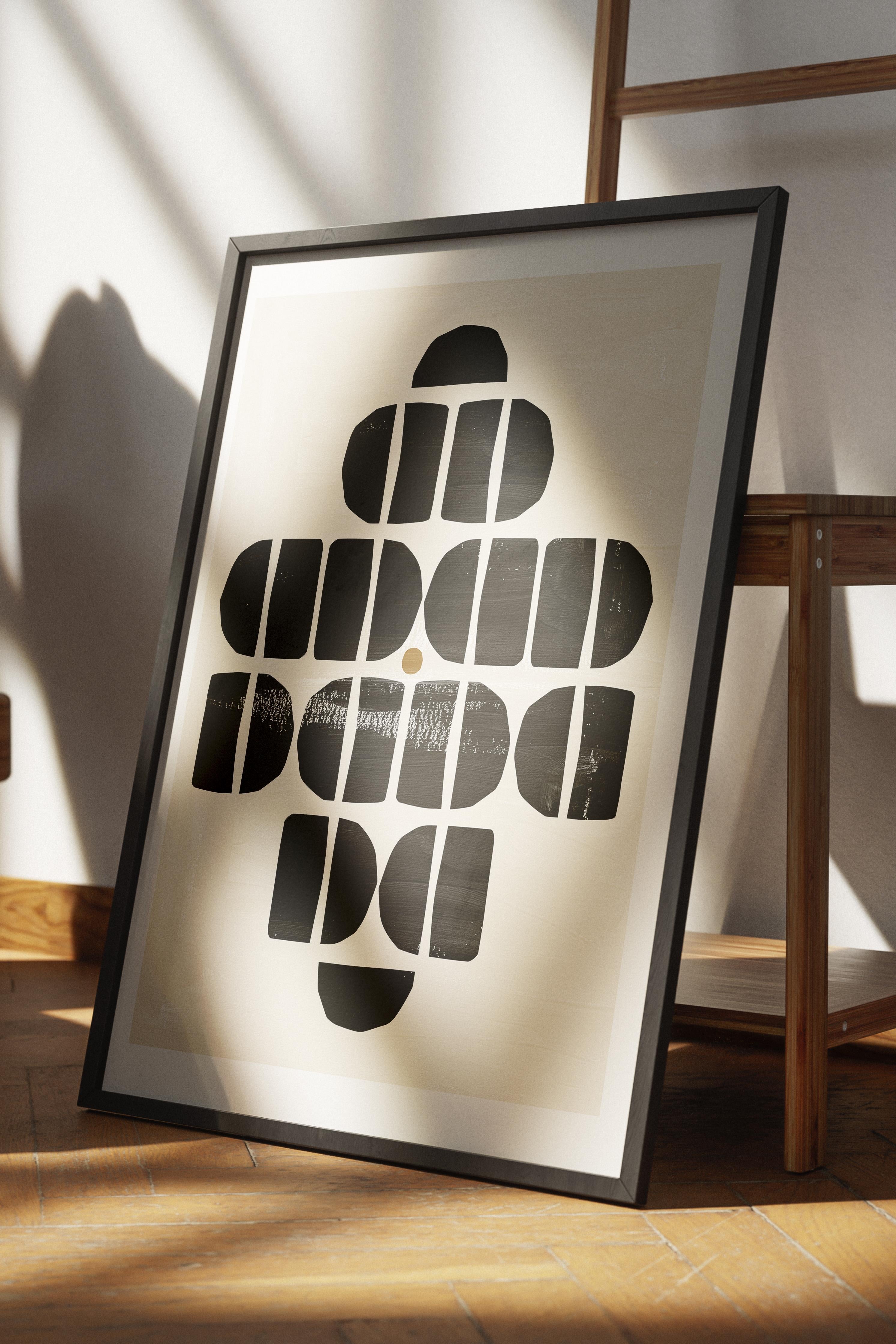 Siyah Beyaz Boho Duvar Dekoru, Çerçevesiz Poster, Çerçevesiz Duvar Tablosu - Fine Art Kağıt