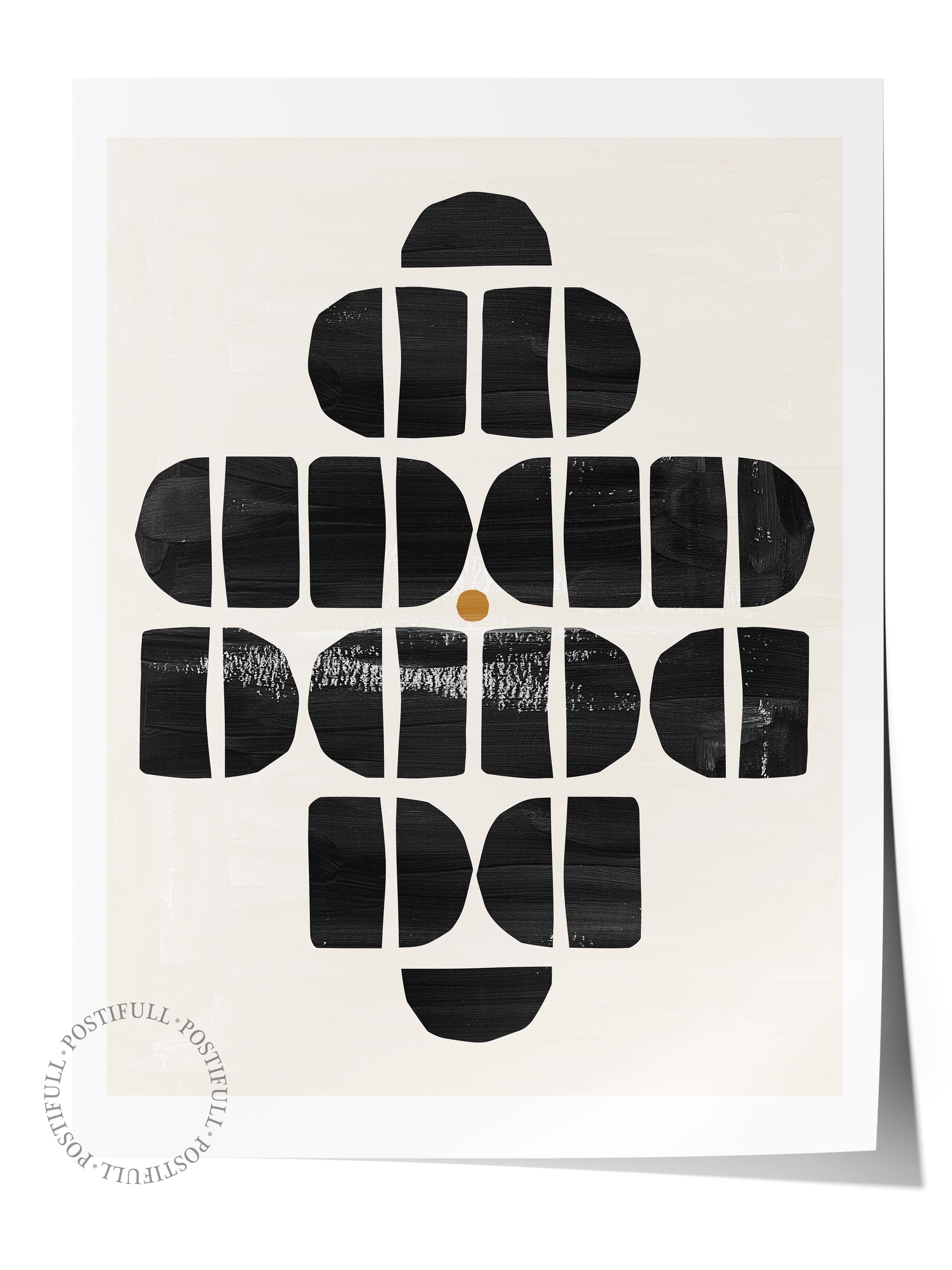 Siyah Beyaz Boho Duvar Dekoru, Çerçevesiz Poster, Çerçevesiz Duvar Tablosu - Fine Art Kağıt