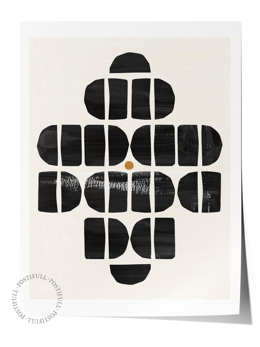 Siyah Beyaz Boho Duvar Dekoru, Çerçevesiz Poster, Çerçevesiz Duvar Tablosu - Fine Art Kağıt