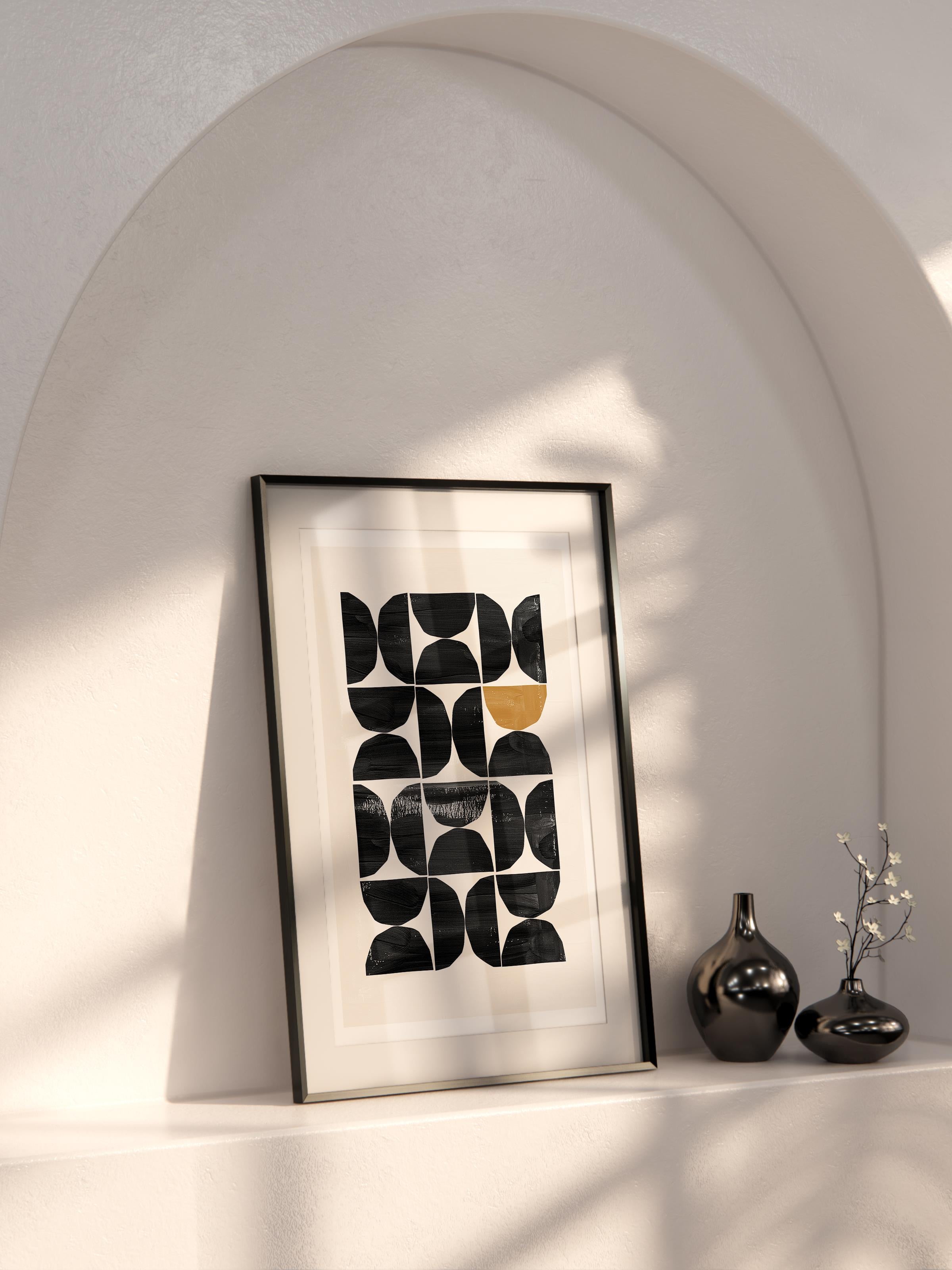 Siyah Beyaz Boho Duvar Dekoru, Çerçevesiz Poster, Çerçevesiz Duvar Tablosu - Fine Art Kağıt