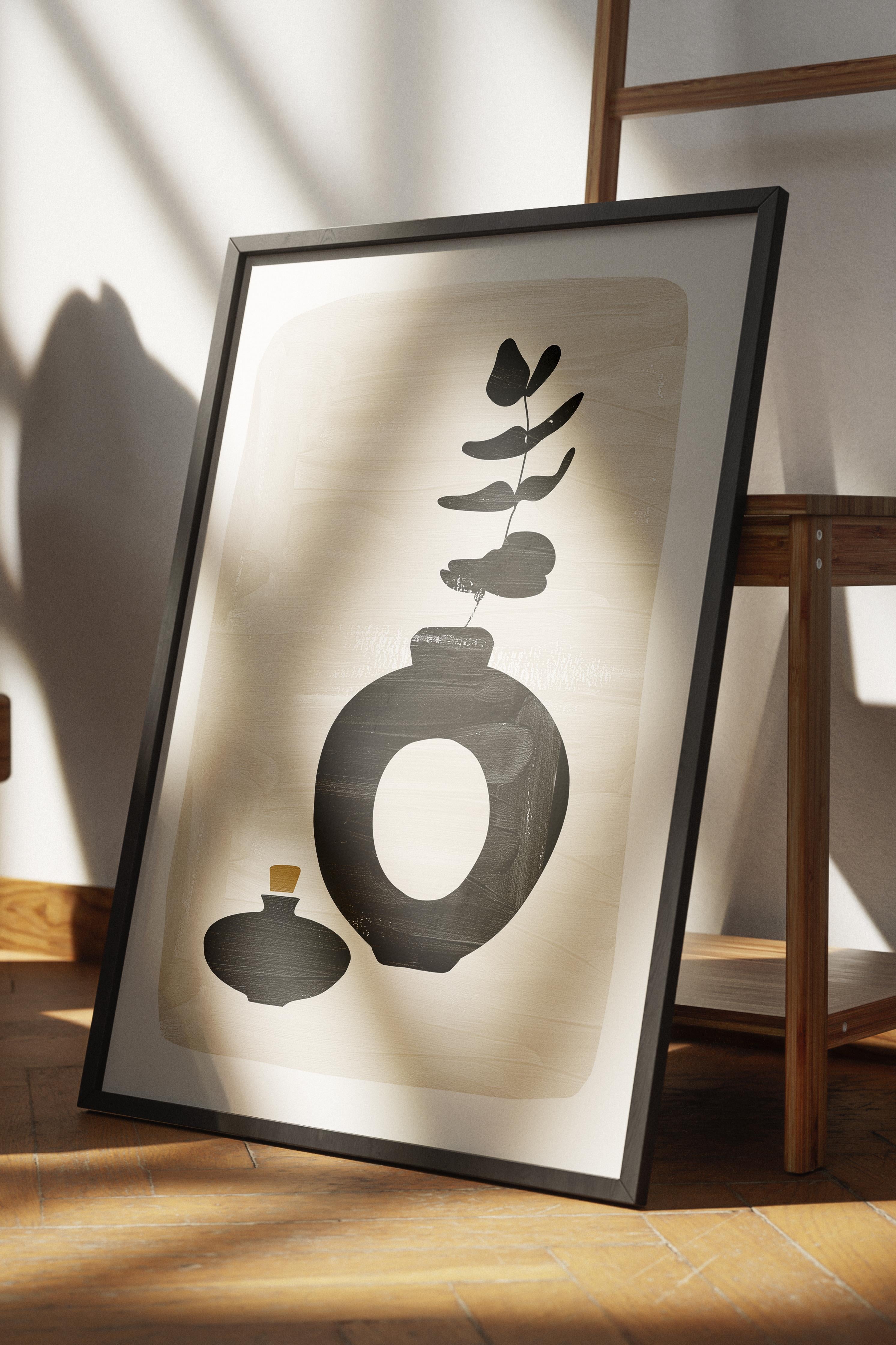 Siyah Beyaz Boho Duvar Dekoru, Çerçevesiz Poster, Çerçevesiz Duvar Tablosu - Fine Art Kağıt