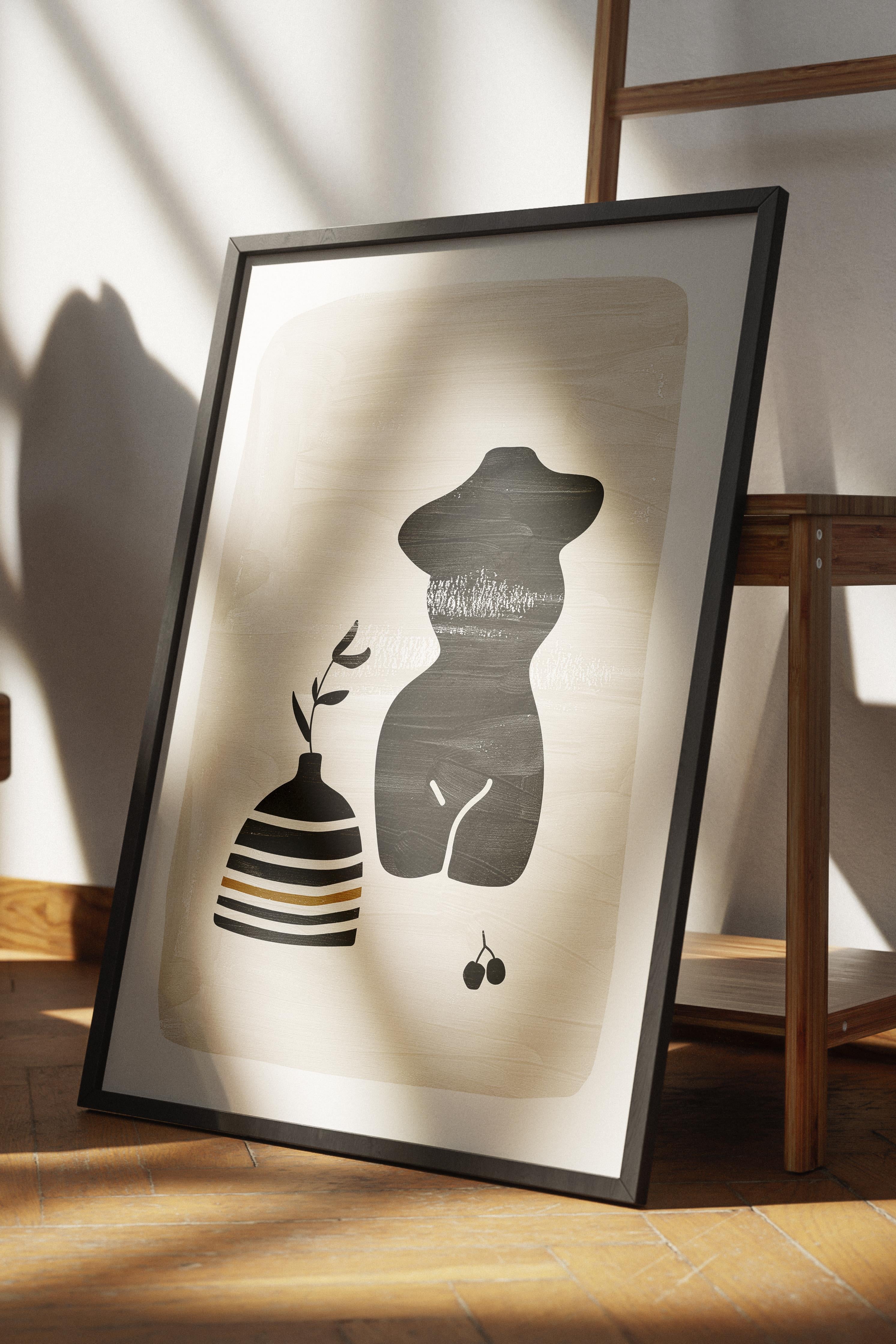Siyah Beyaz Boho Duvar Dekoru, Çerçevesiz Poster, Çerçevesiz Duvar Tablosu - Fine Art Kağıt