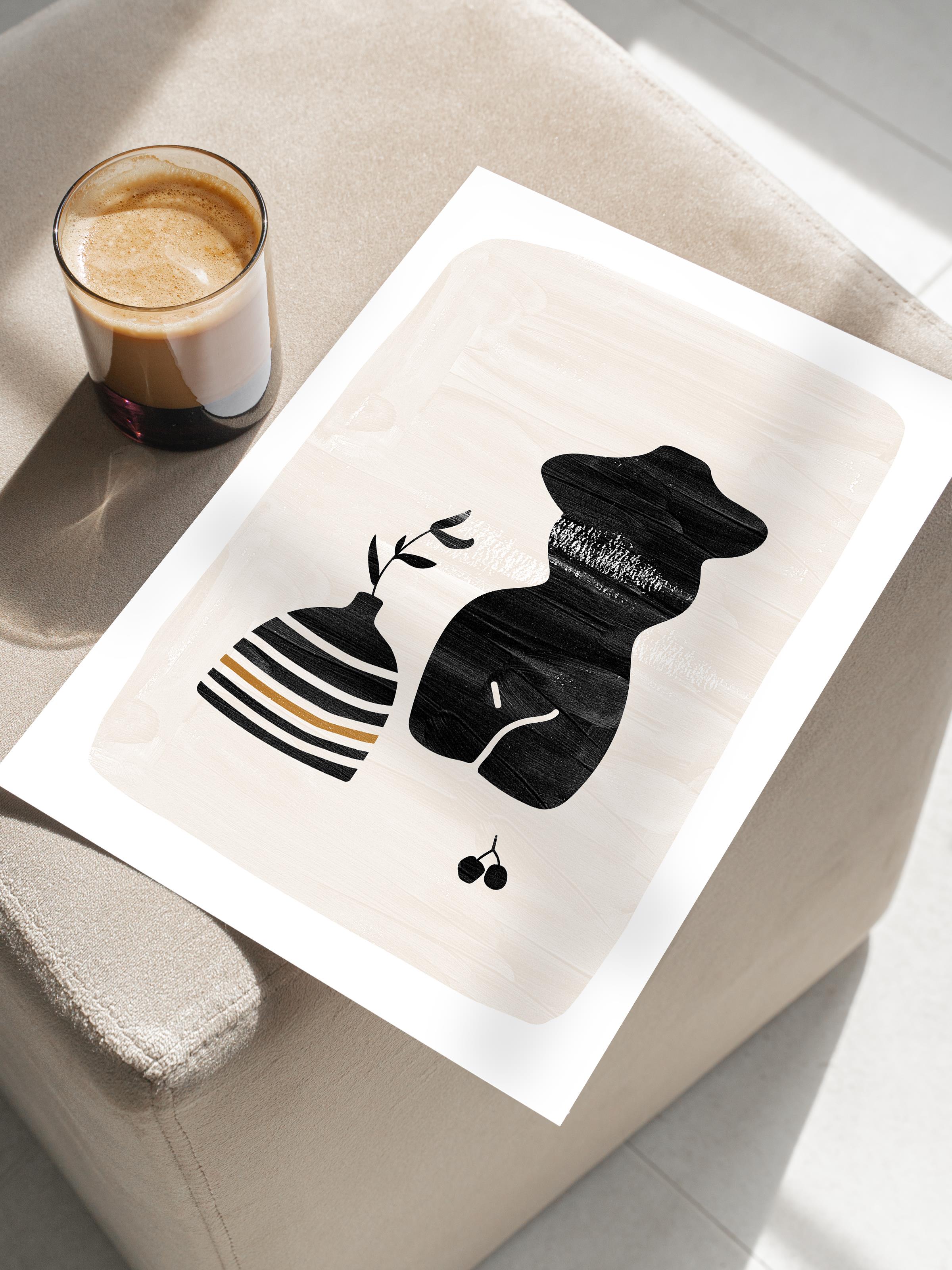 Siyah Beyaz Boho Duvar Dekoru, Çerçevesiz Poster, Çerçevesiz Duvar Tablosu - Fine Art Kağıt