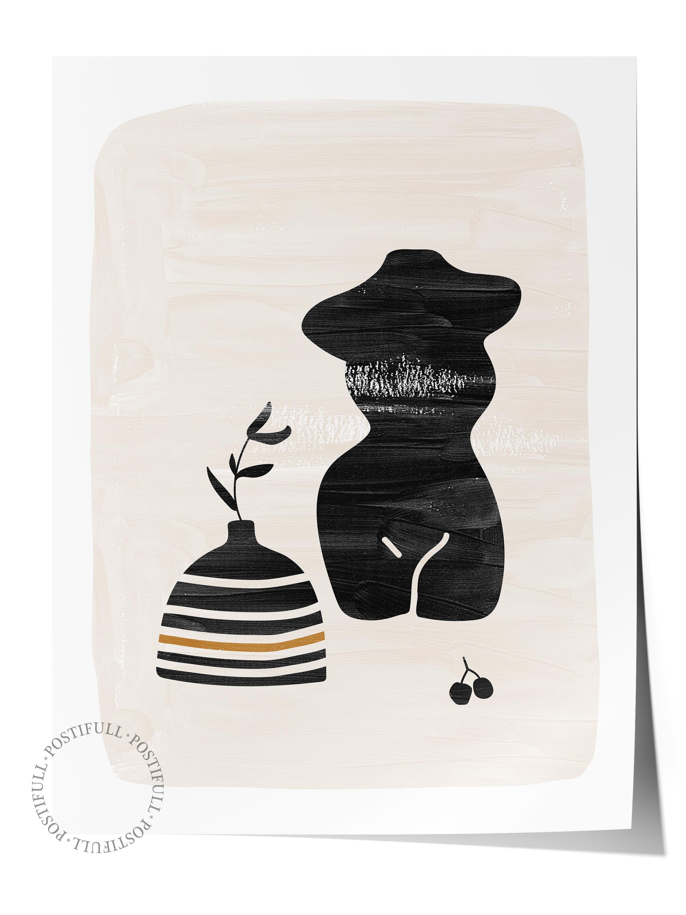 Siyah Beyaz Boho Duvar Dekoru, Çerçevesiz Poster, Çerçevesiz Duvar Tablosu - Fine Art Kağıt