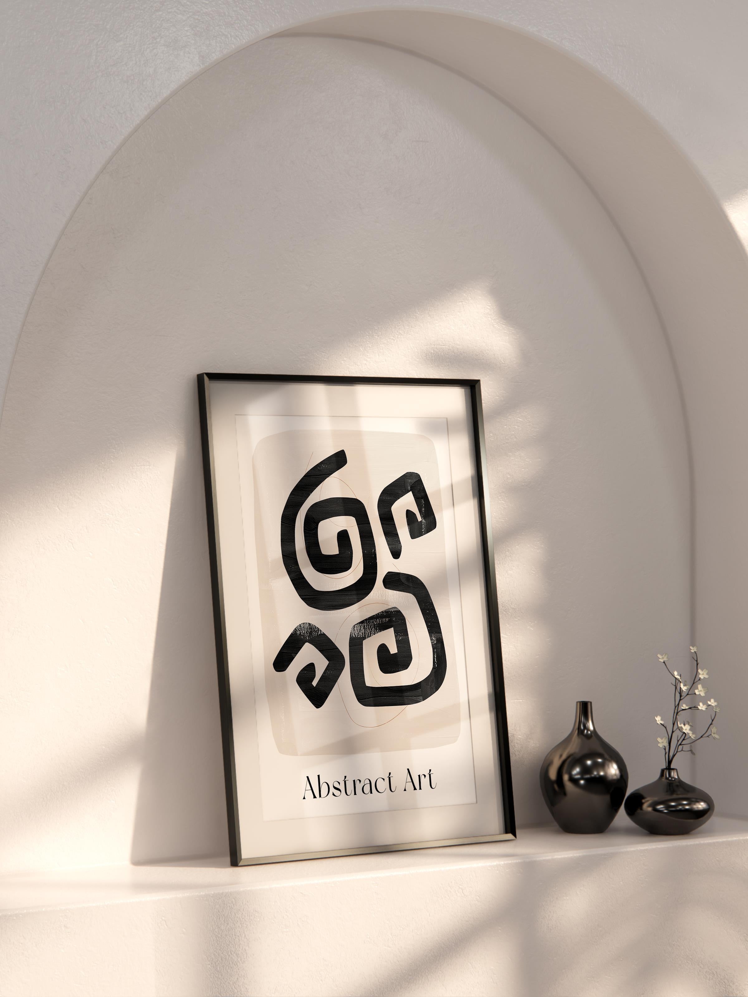 Siyah Beyaz Boho Duvar Dekoru, Çerçevesiz Poster, Çerçevesiz Duvar Tablosu - Fine Art Kağıt