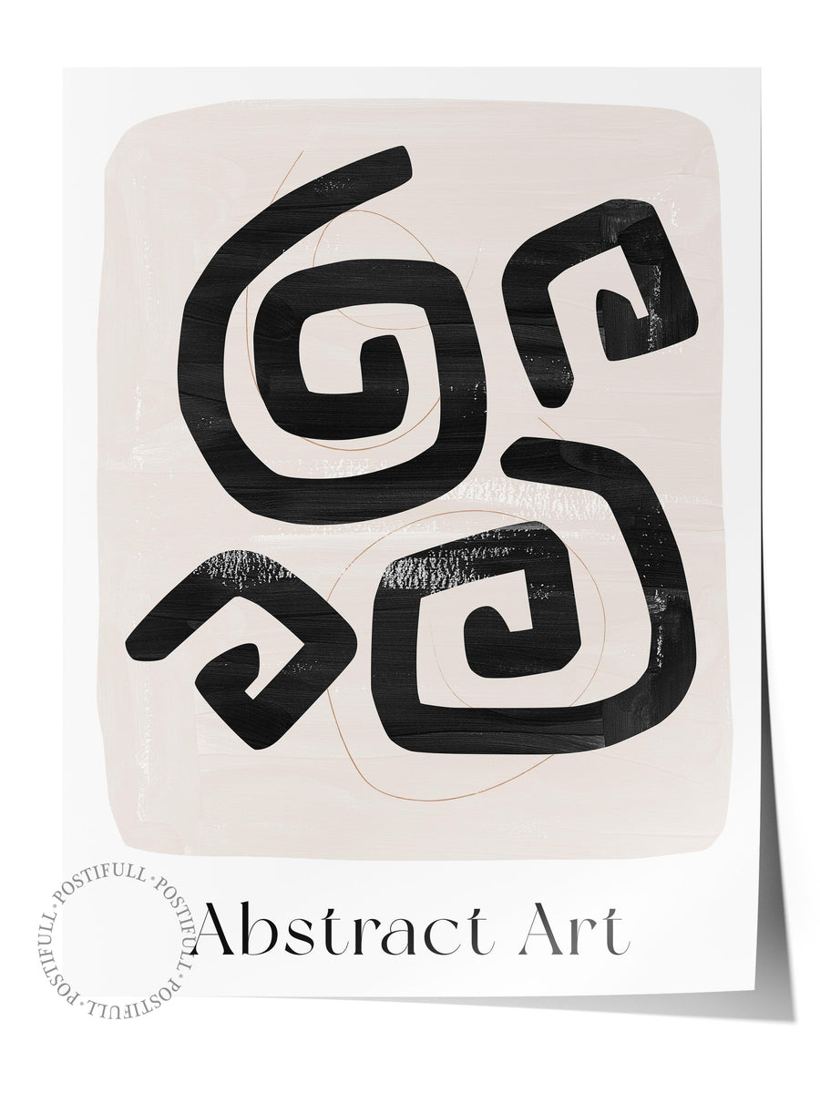 Siyah Beyaz Boho Duvar Dekoru, Çerçevesiz Poster, Çerçevesiz Duvar Tablosu - Fine Art Kağıt