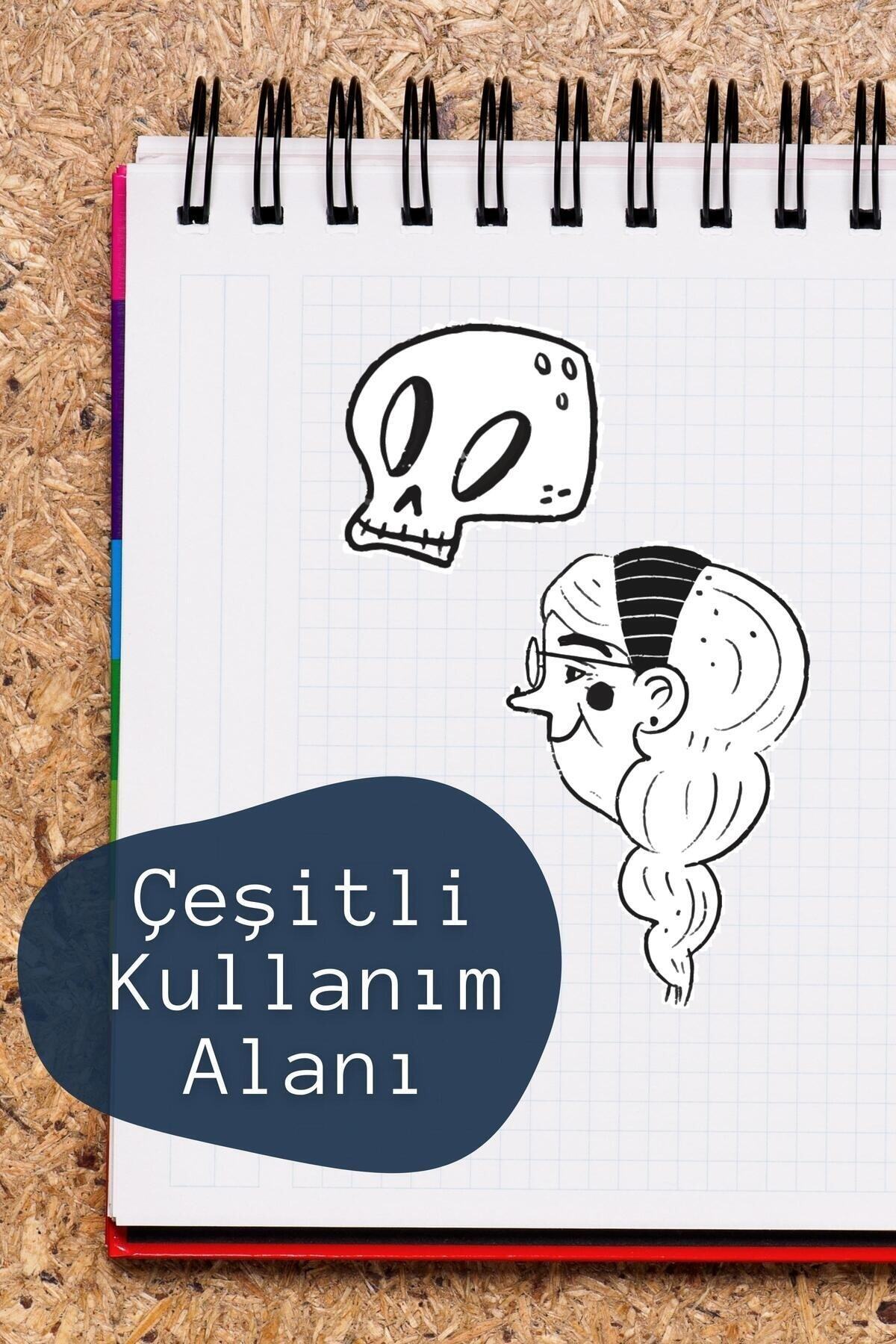 Siyah Beyaz Temalı Sticker Seti - 19 Adet Etiket Seti- Telefon, Tablet, Defter Laptop Uyumlu Etiket