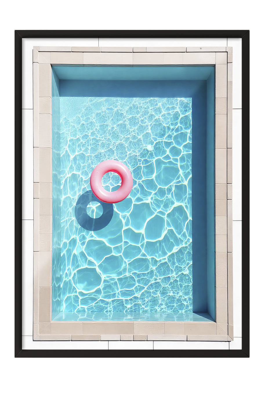 Havuz ve Yüzme Simidi Poster Poster – Siyah Çerçeveli Tablo