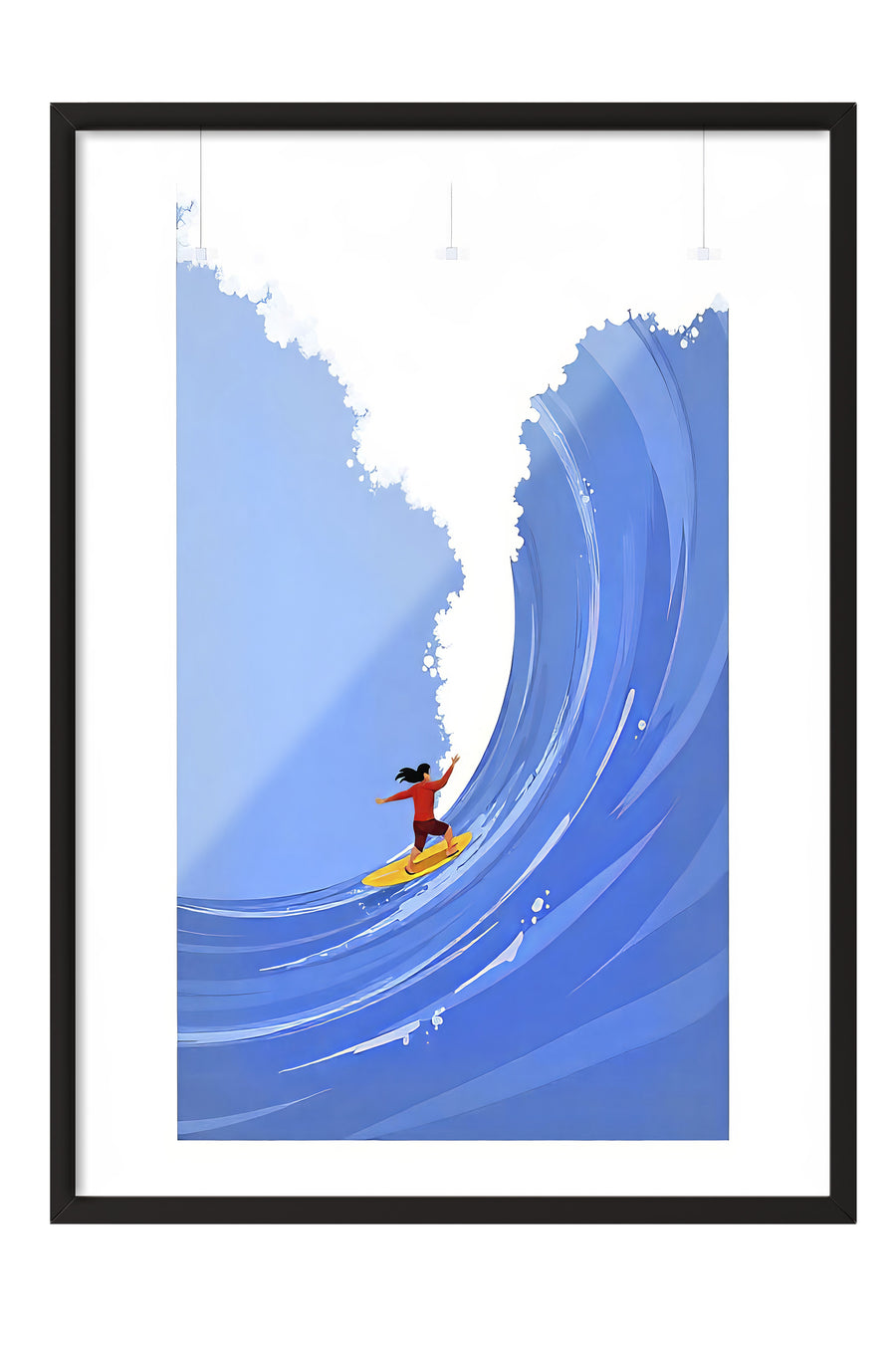 Sörf Yapan Kişi Poster Poster – Siyah Çerçeveli Tablo