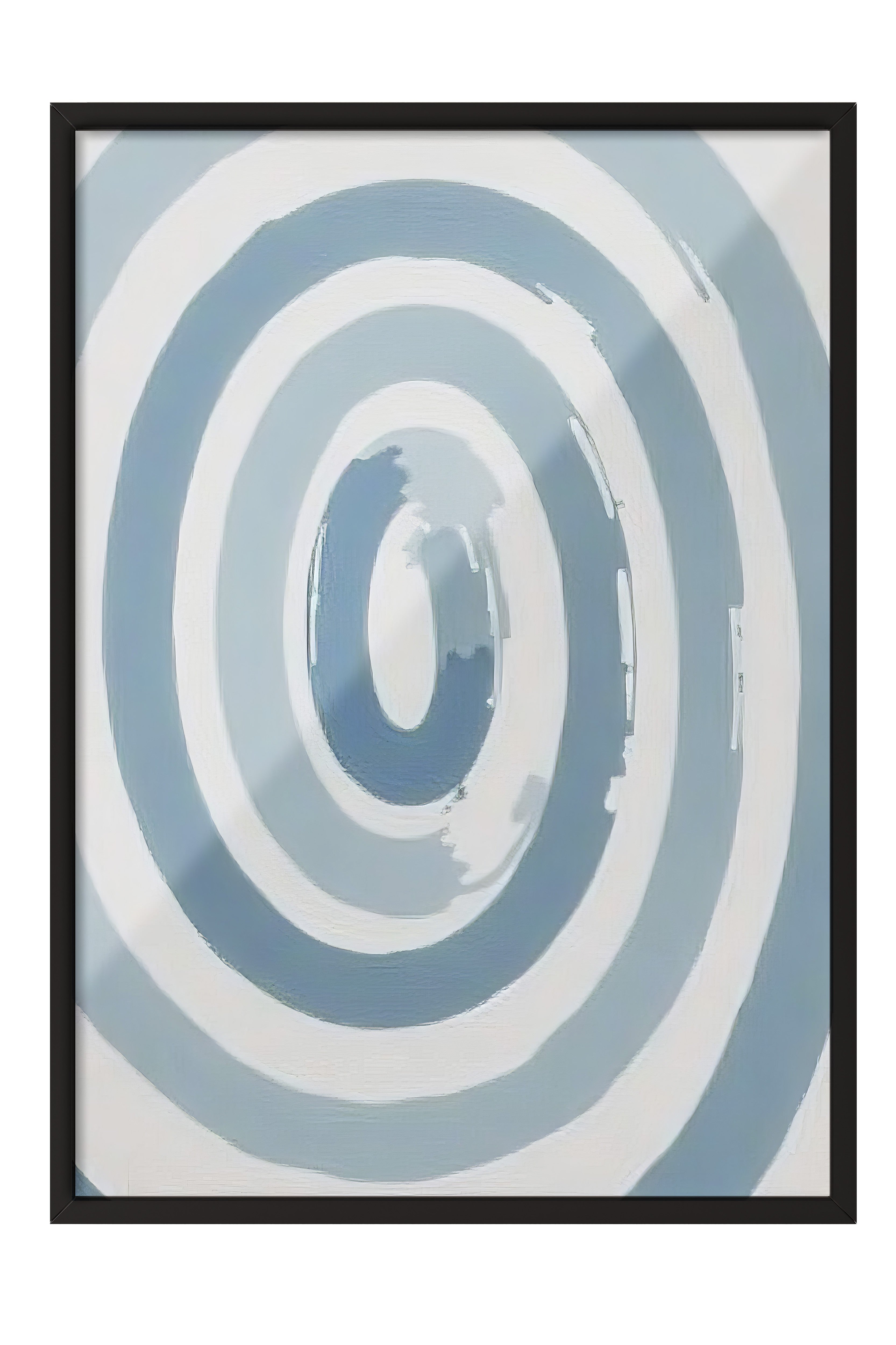 Siyah Çerçeveli Poster, Hipnoz Dalgası, İllüstrasyon, Mavi Renk Poster, 2025 Yaz Seçkisi, NO:109666