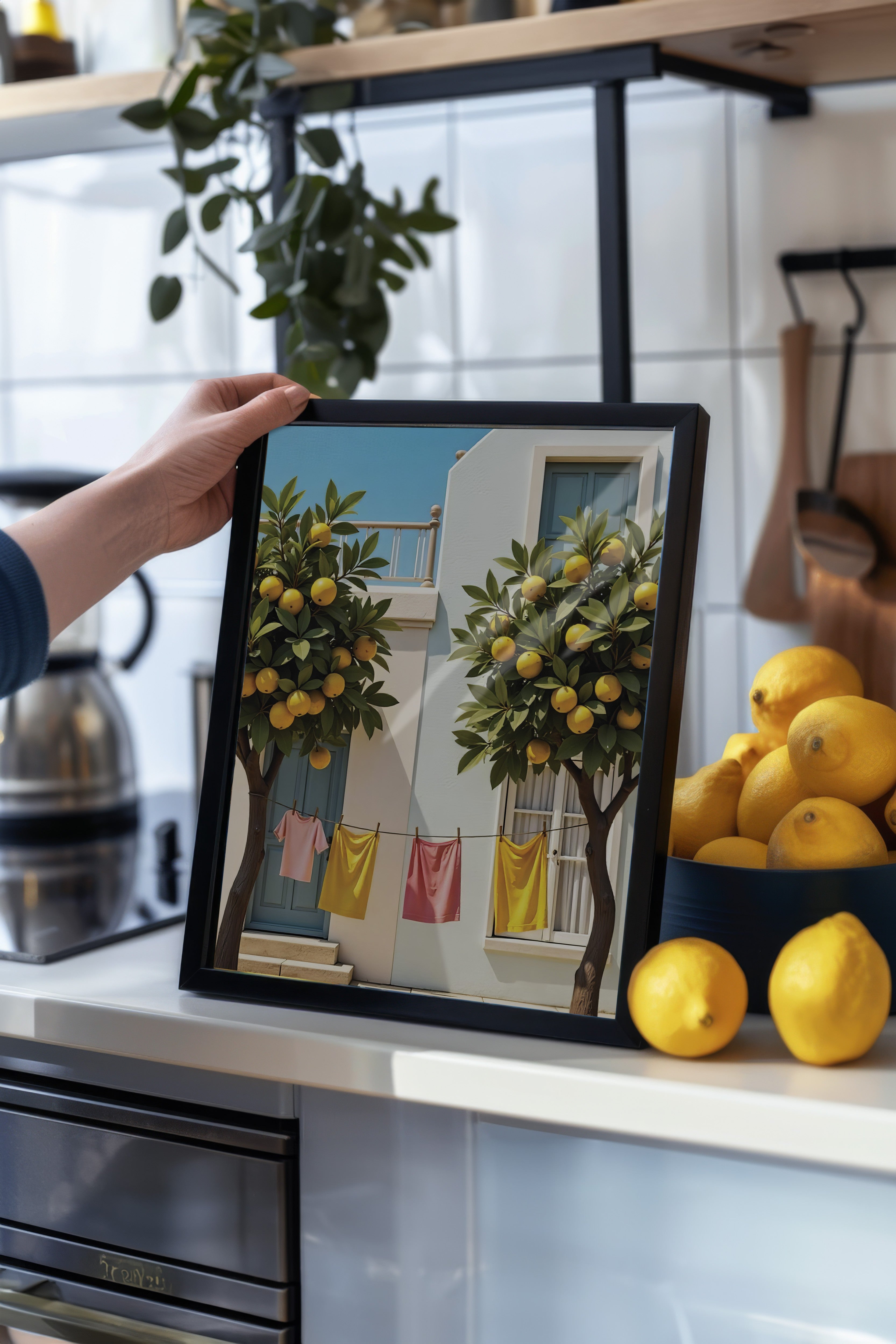 Siyah Çerçeveli Poster, Limon Ağaçları, Fotoğraf, Sarı Renk Poster, 2025 Yaz Seçkisi, NO:109653