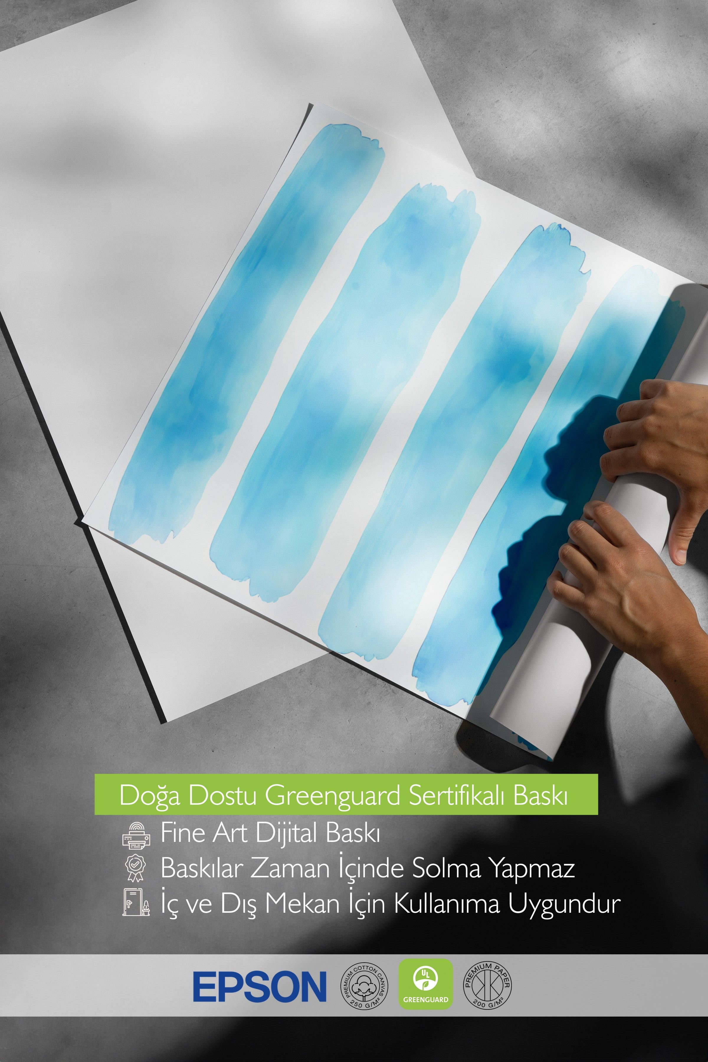 Siyah Çerçeveli Poster, Mavi Çizgiler, İllüstrasyon, Mavi Renk Poster, 2025 Yaz Seçkisi, NO:109679