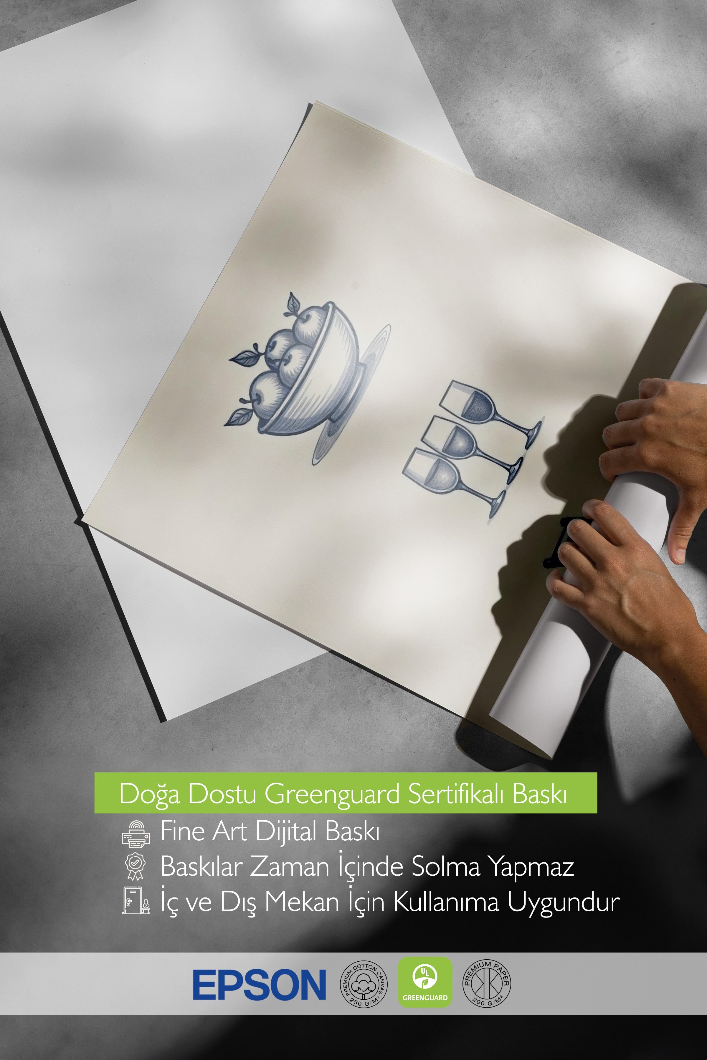Siyah Çerçeveli Poster, Plaj Havası, İllüstrasyon, Mavi Renk Poster, 2025 Yaz Seçkisi, NO:109568