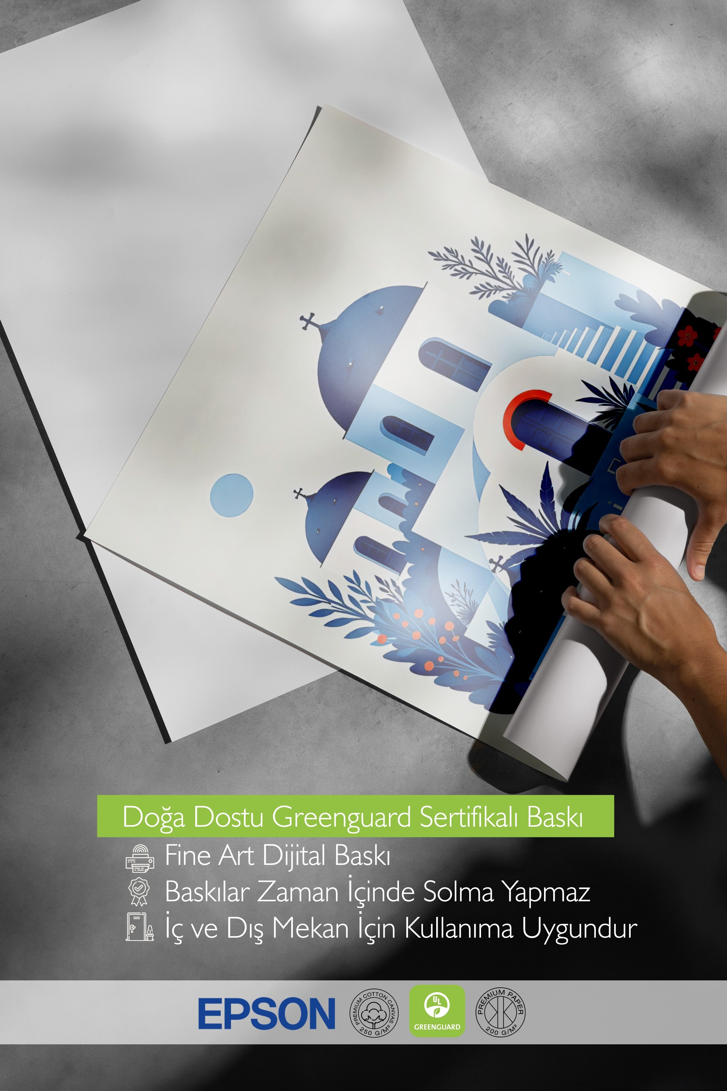 Siyah Çerçeveli Poster, Pulcherrimi, İllüstrasyon, Mavi Renk Poster, 2025 Yaz Seçkisi, NO:109558