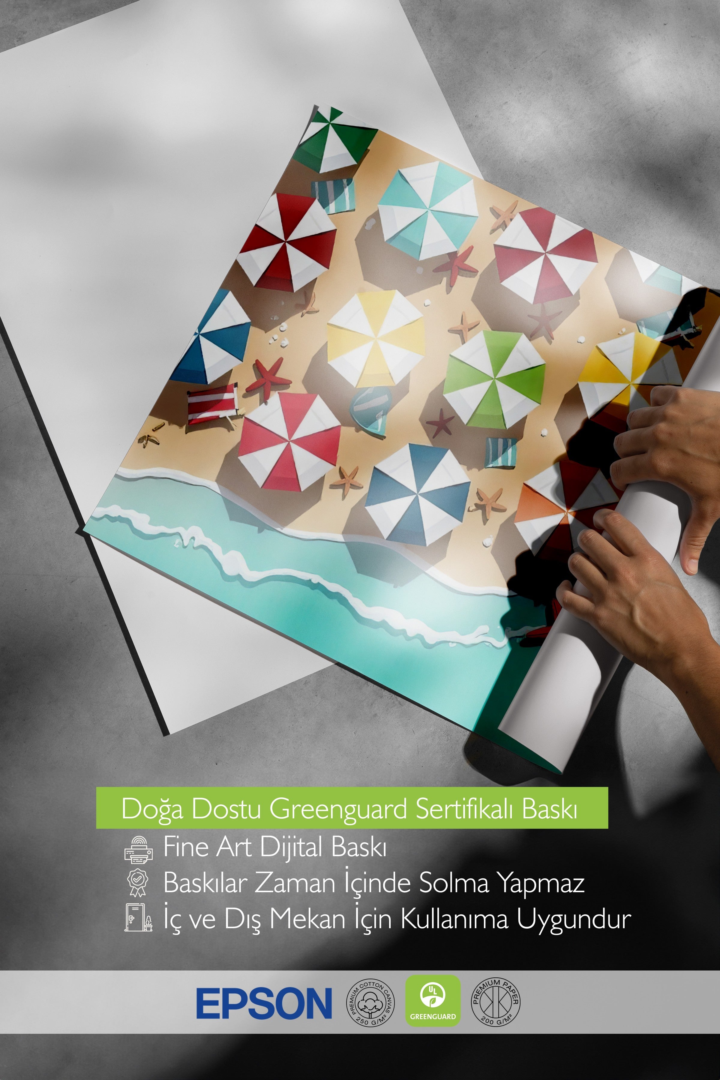 Siyah Çerçeveli Poster, Sahil, İllüstrasyon, Maximalist, Renkli Renk Poster, 2025 Yaz Seçkisi, NO:109639