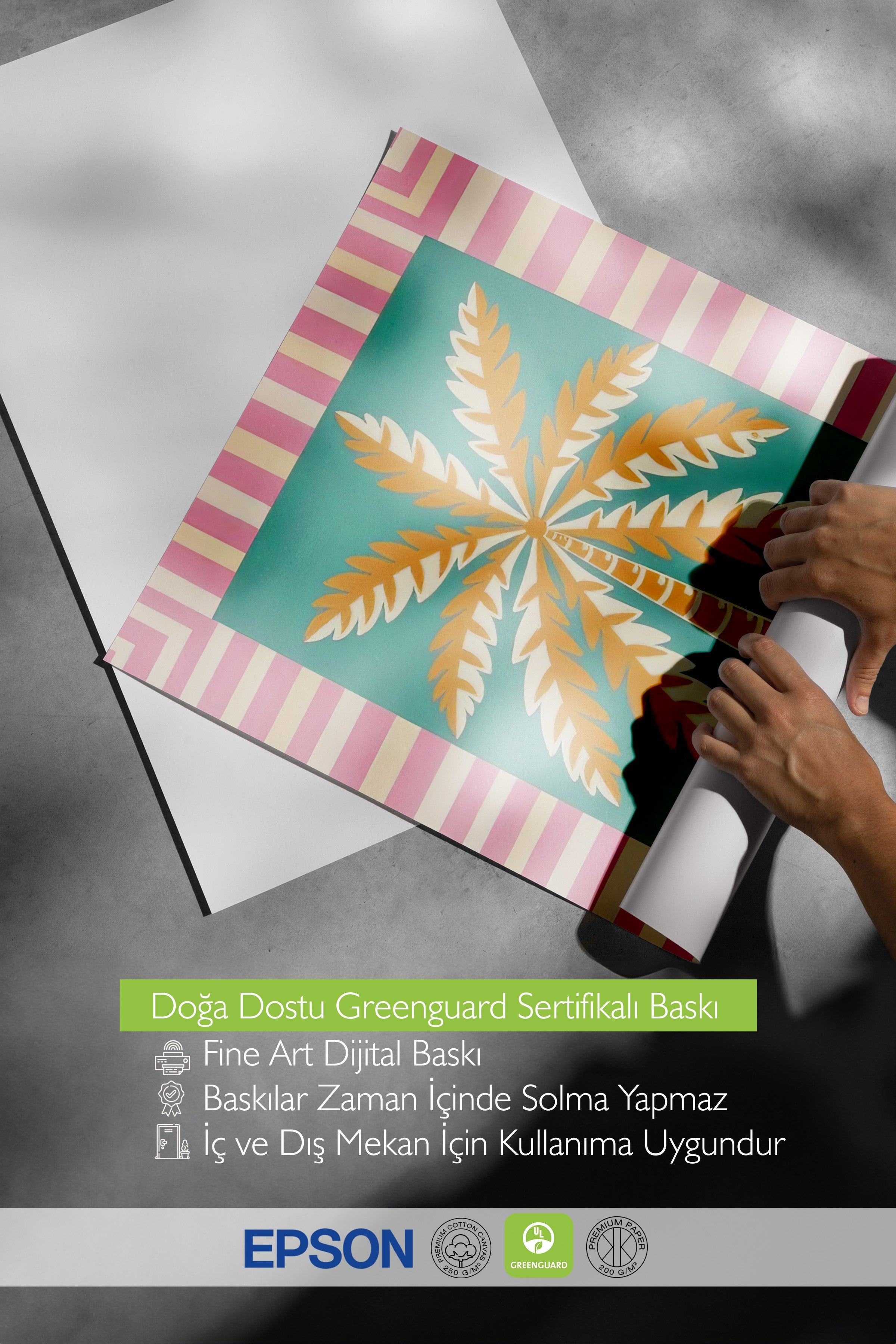 Siyah Çerçeveli Poster Tablo, Sarı Palmiye Ağacı, İllüstrasyon Maximalist, Sarı Renk Poster, 2025 Yaz Seçkisi, NO:109504