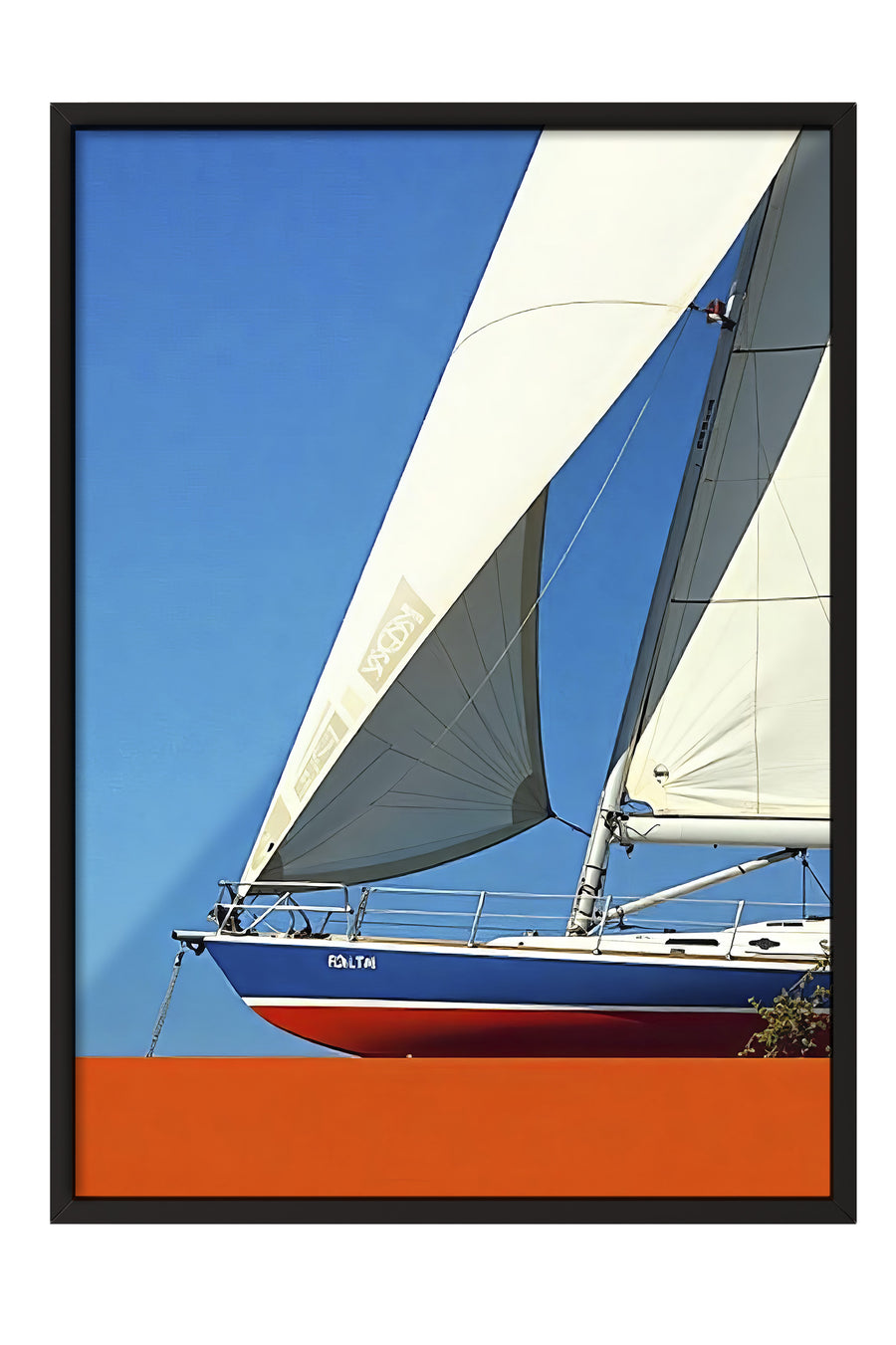 Yelkenli Gökyüzünde Poster Poster – Siyah Çerçeveli Tablo