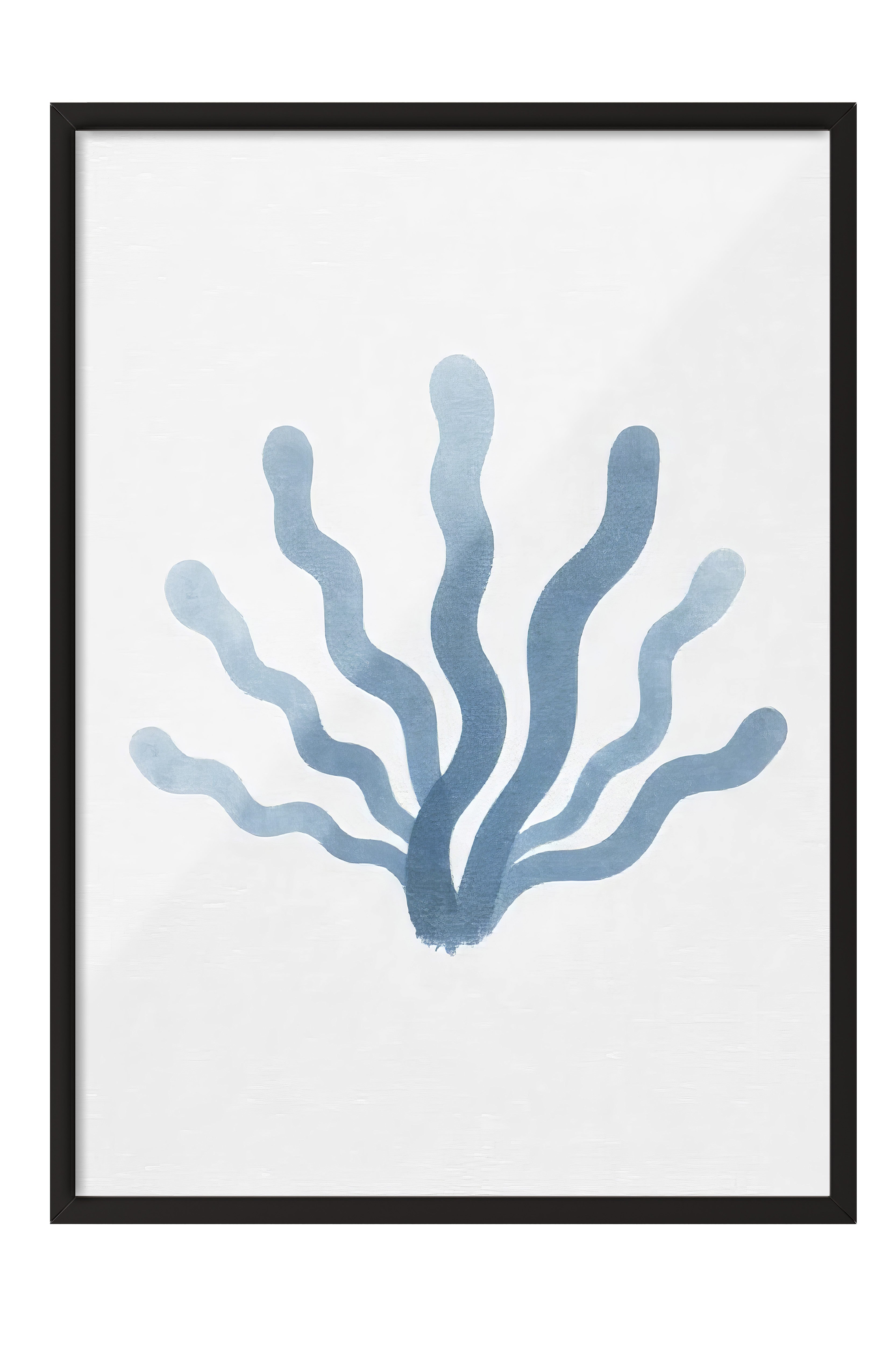 Siyah Çerçeveli Poster, Yosun Büyümesi, İllüstrasyon, Mavi Renk Poster, 2025 Yaz Seçkisi, NO:109665