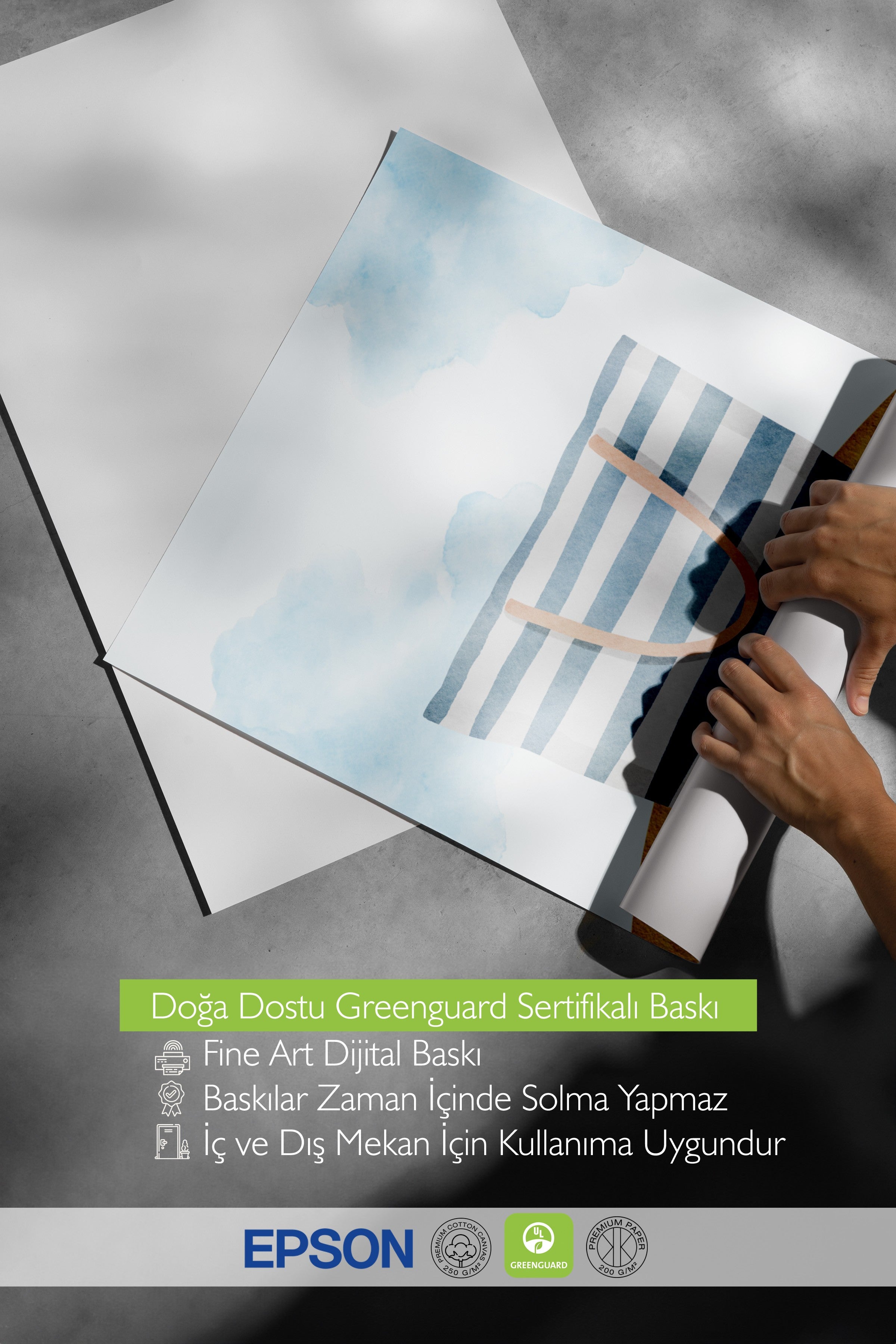 Siyah Çerçeveli Tablo, Çanta, sulu boya, Minimalist, Mavi, Bej Renk Poster, 2025 Yaz Seçkisi, NO:109855