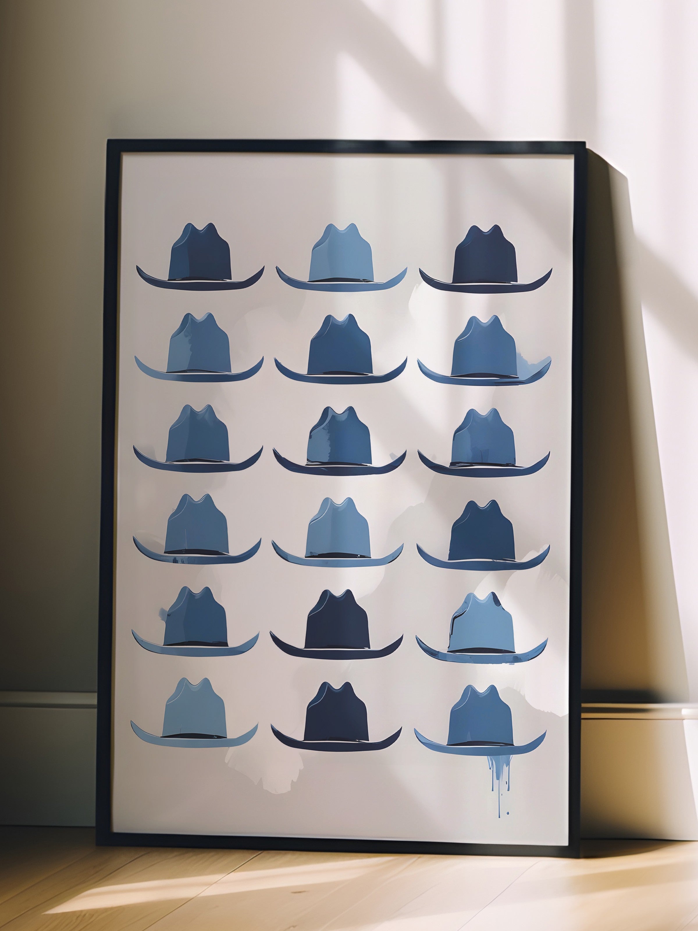 Siyah Çerçeveli Tablo, Cowboy Hat, Comfort Serisi Poster ve Duvar Tablosu, NO:108932