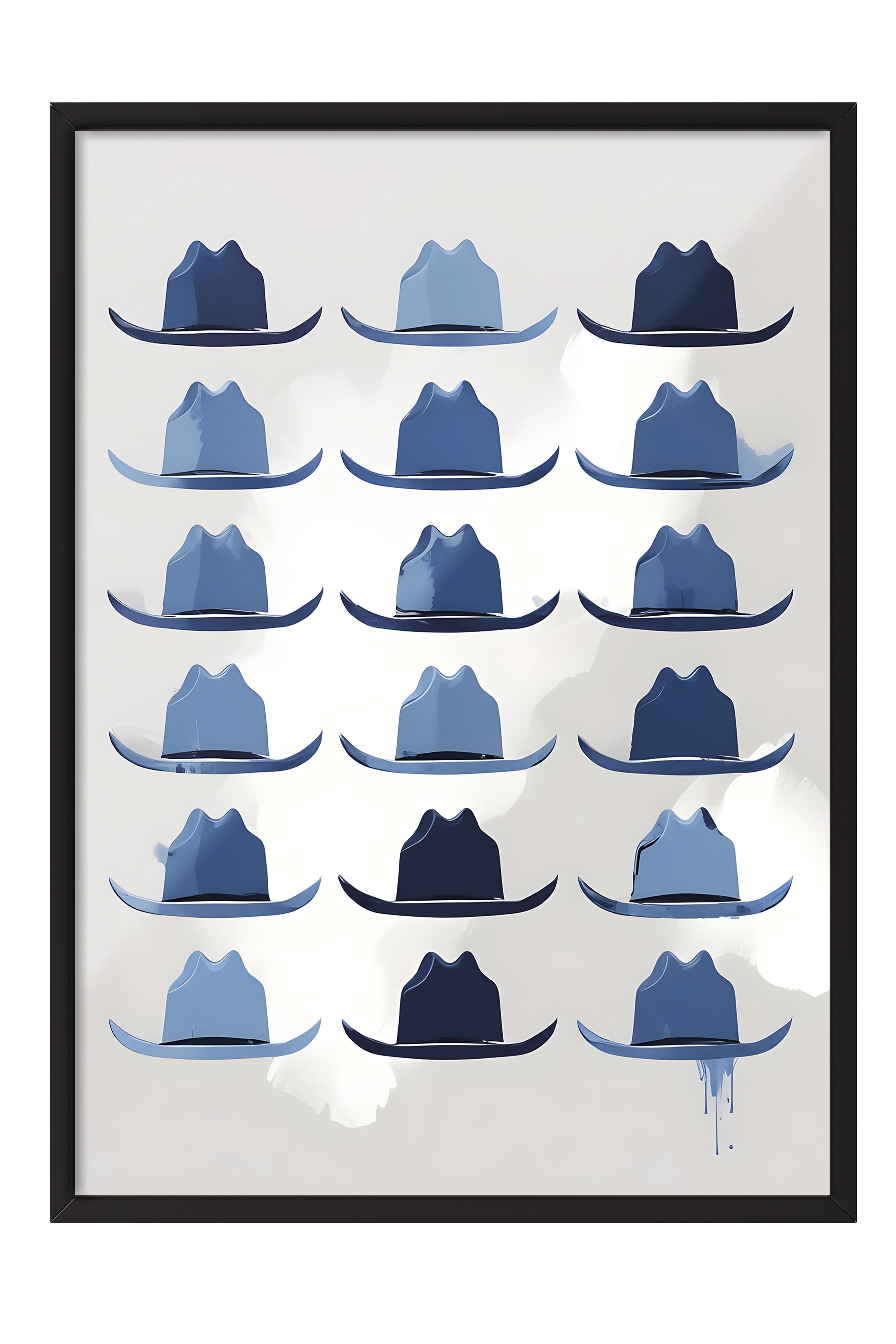 Siyah Çerçeveli Tablo, Cowboy Hat, Comfort Serisi Poster ve Duvar Tablosu, NO:108932