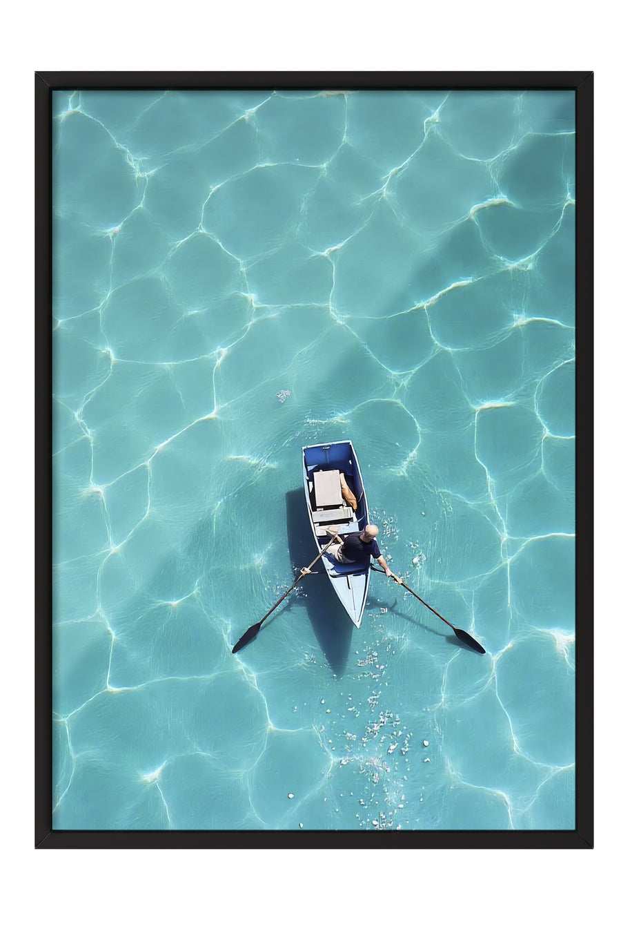 Göl Üzerinde Sandal Poster Poster – Siyah Çerçeveli Tablo