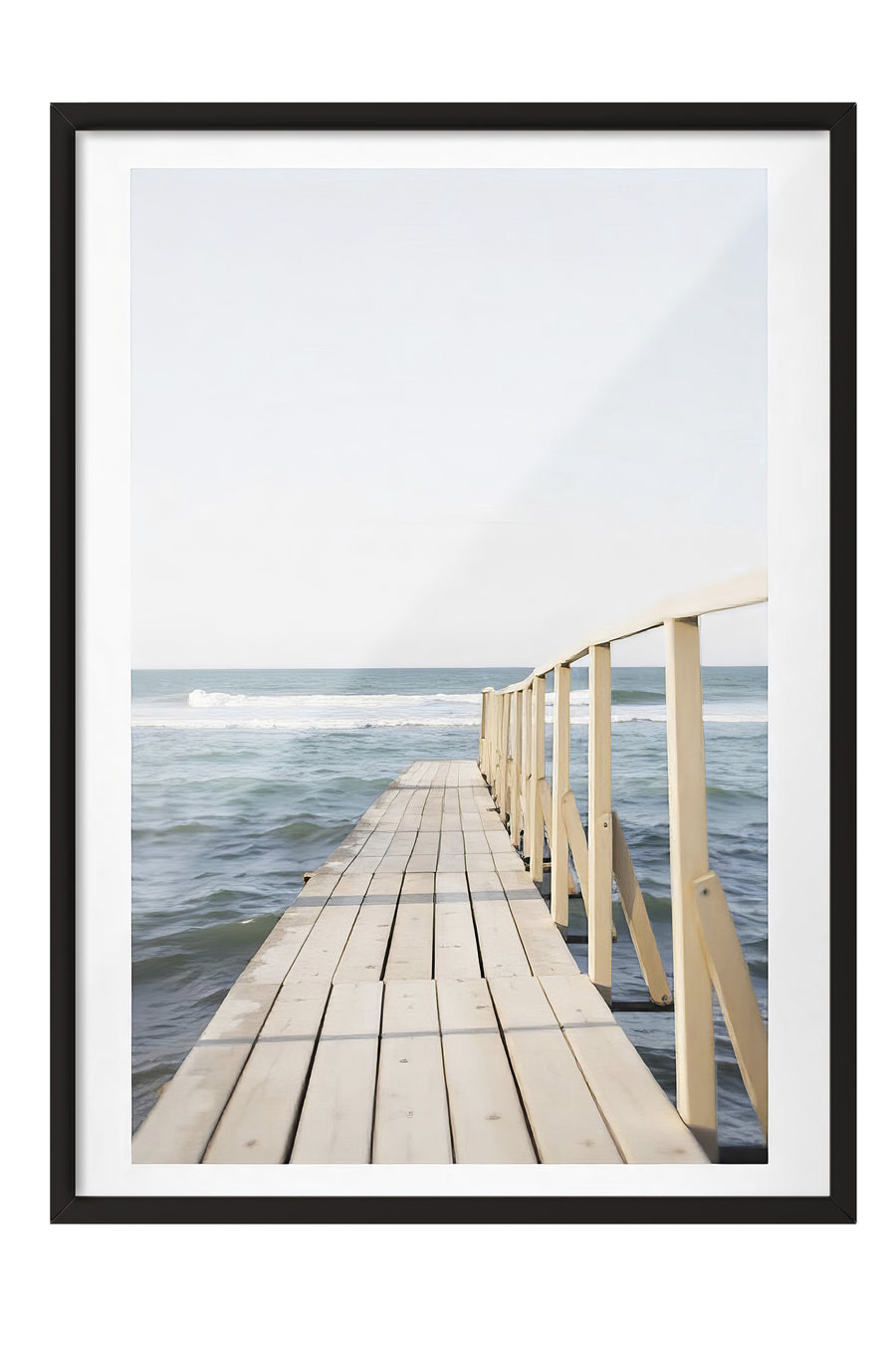 Deniz Kıyısında İskele Poster Poster – Siyah Çerçeveli Tablo