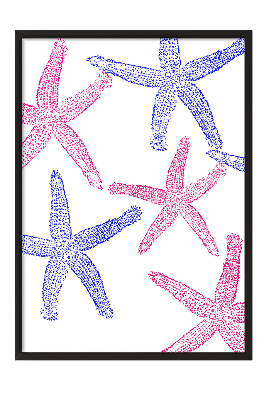 Denizyıldızı Deseni Poster Poster – Siyah Çerçeveli Tablo